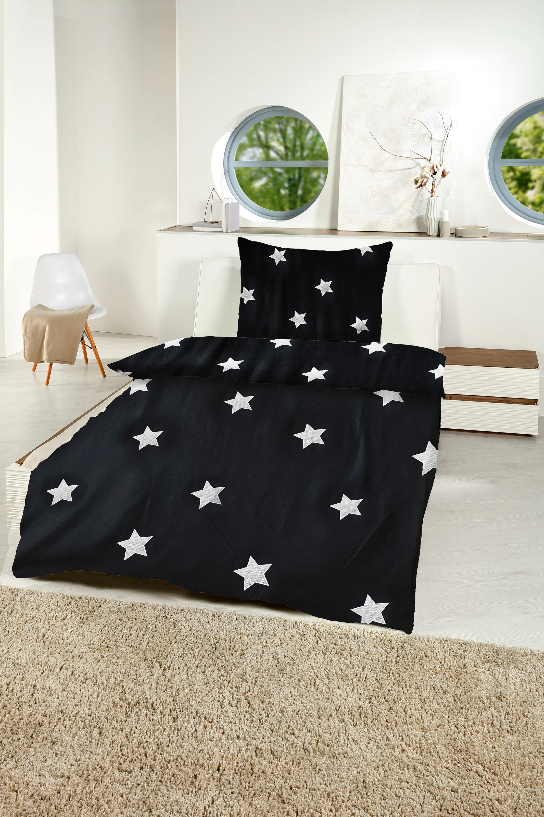 Gold-Line Bettwäsche »Metallic Sterne« 2 Stk. tlg. hochwertiger Metallicdruck
