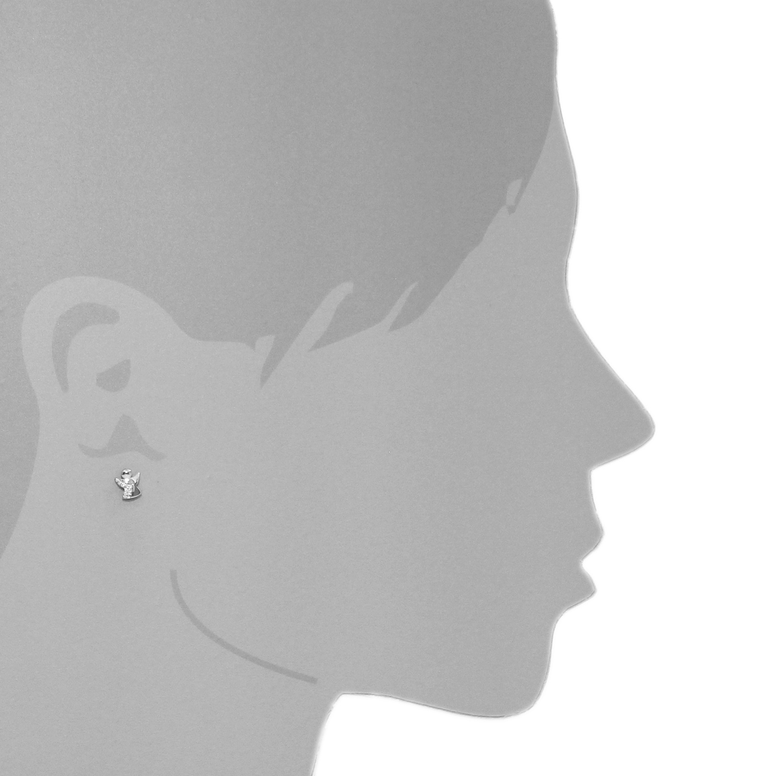 OSTSEE-SCHMUCK Paar Ohrstecker »- kleiner Engel - Silber 925/000 - Zirkonia«
