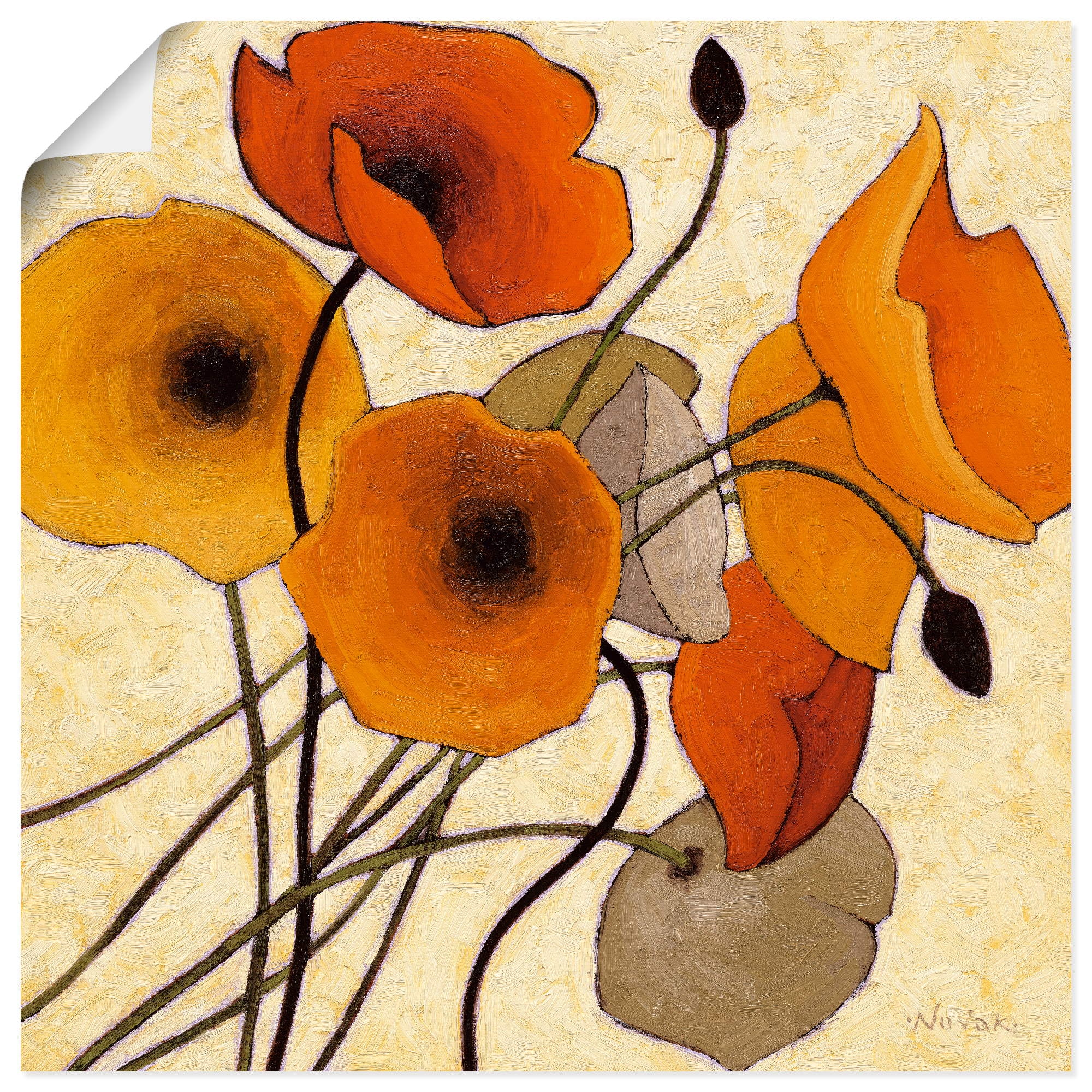 Artland Wandbild »Kürbismohn II«, Blumen, (1 St.), als Leinwandbild,  Wandaufkleber oder Poster in versch. Größen kaufen online bei OTTO