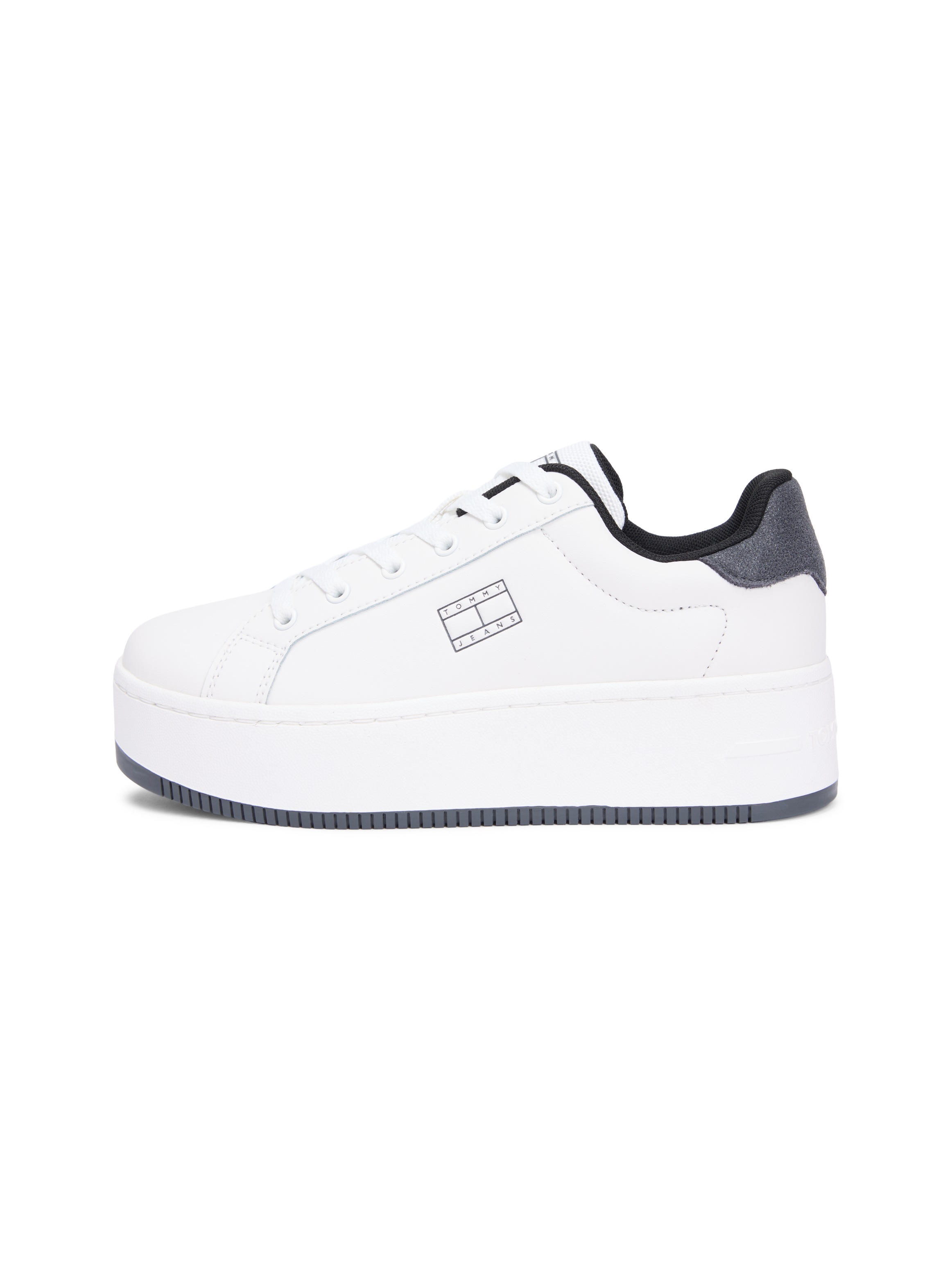 Tommy Jeans Plateausneaker »TJW FLATFORM ESS MU«  , Freizeitschuh, Halbschuh, Schnürschuh mit Kontrastbesatz