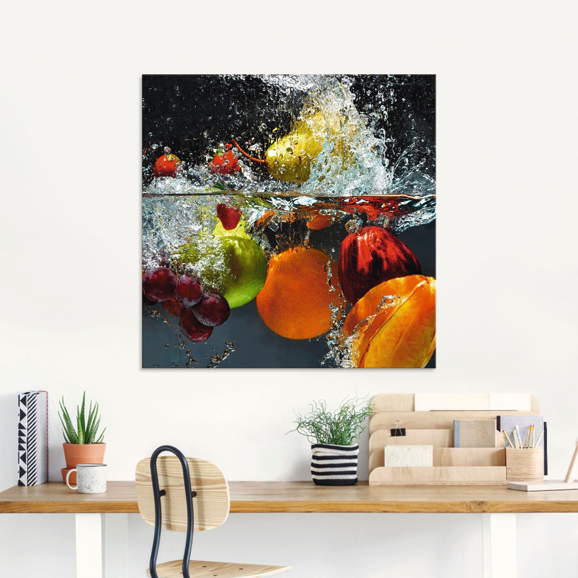 Artland Glasbild »Spritzendes Obst auf dem Wasser«, Lebensmittel, (1 St.),  in verschiedenen Größen kaufen bei OTTO