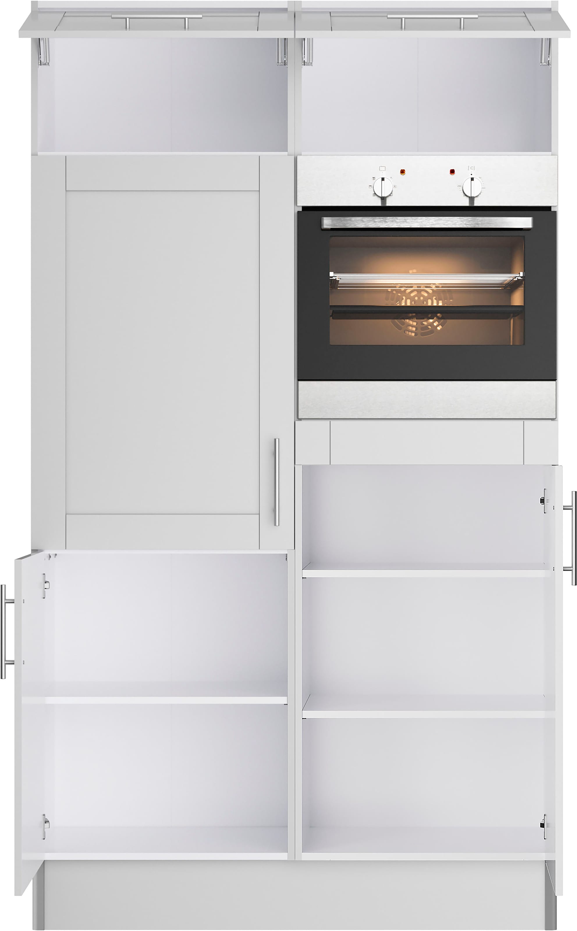 KOCHSTATION Küche »KS-Ahus, Back-/Kühlmodul«, Breite 120 cm, wahlw. mit E-Geräten, Soft Close Funktion, MDF Fronten