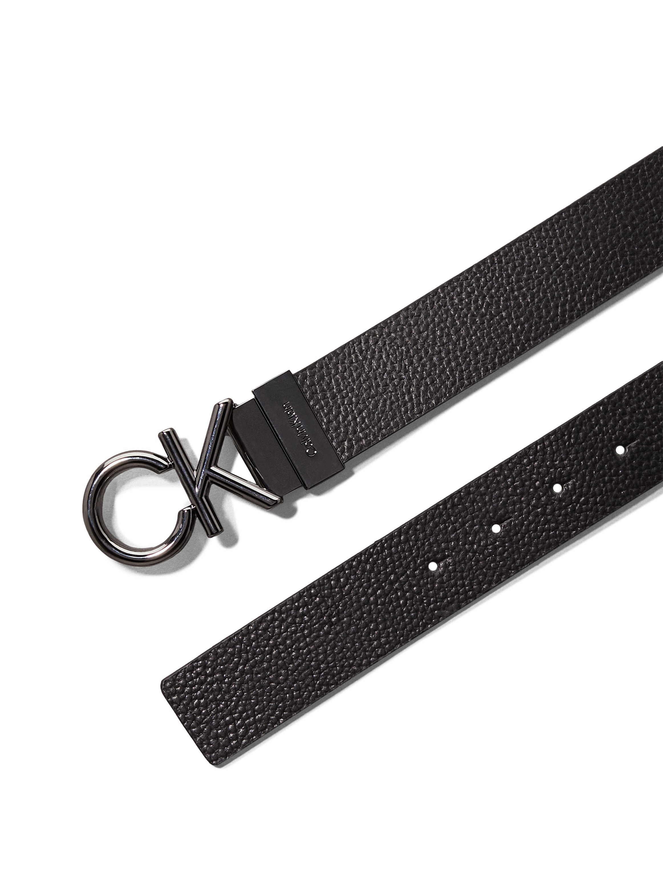 Calvin Klein Ledergürtel »ADJ/REV CK METAL BOMBE PB 35MM«, mit CK-Logoschließe
