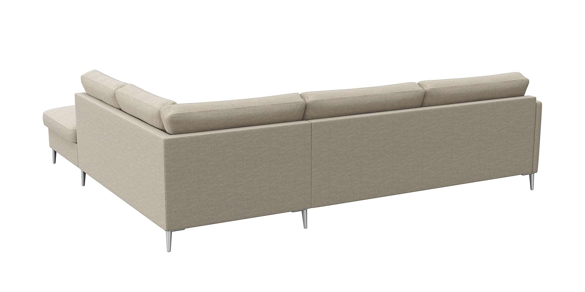 FLEXLUX Ecksofa »Fiore, L-Form, bequem und komfortabel durch hochwertigem Sitzaufbau«, schmale Armlehnen, Kaltschaum, Füße Alu