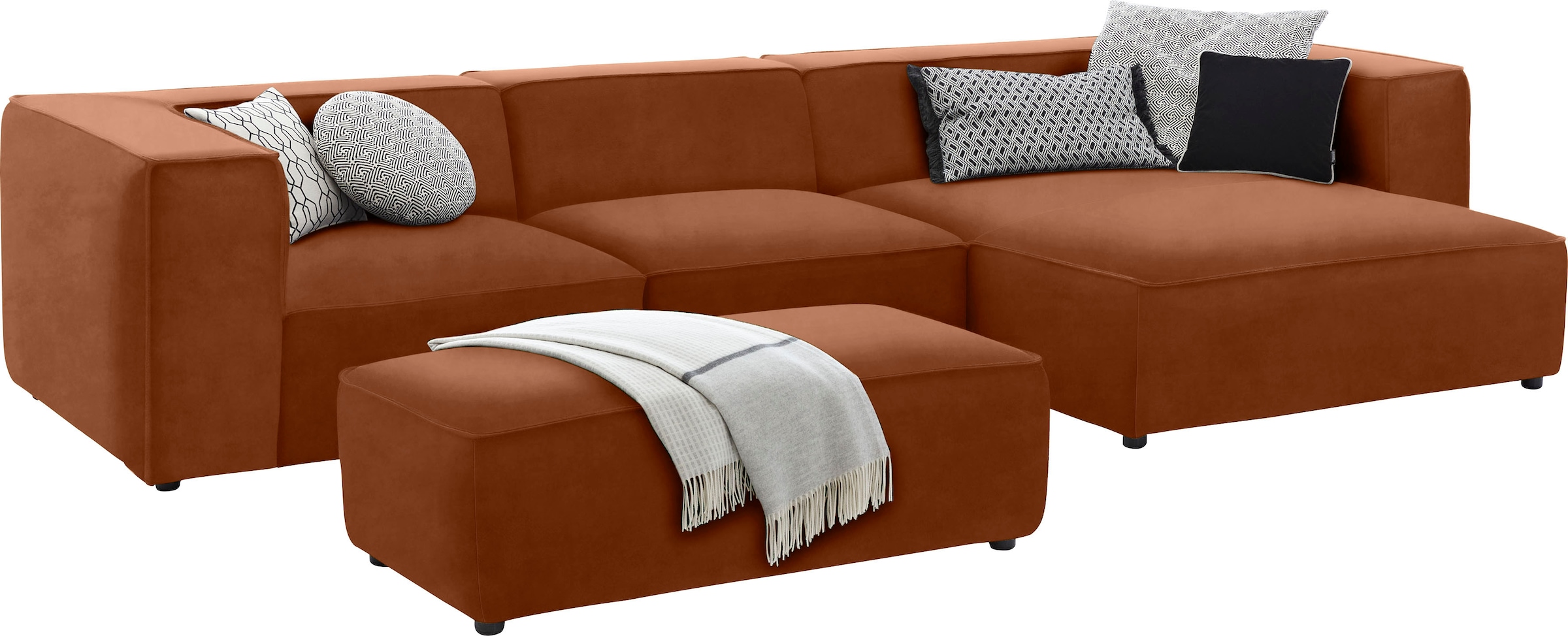 W.SCHILLIG Hocker »around-the-block«, mit eleganter Biese