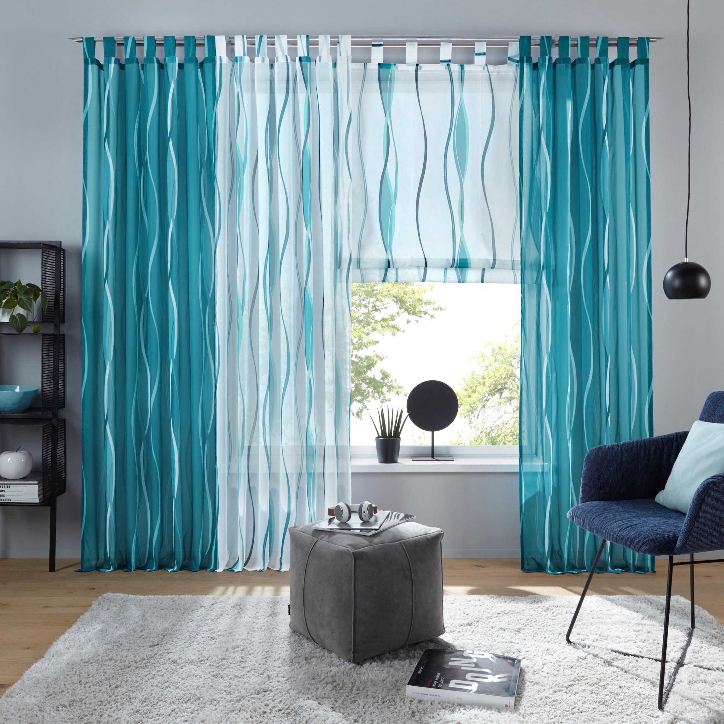 my home Gardine »Dimona«, (2 St.), 2er-Set, transparent, Voile, Polyester  kaufen bei OTTO