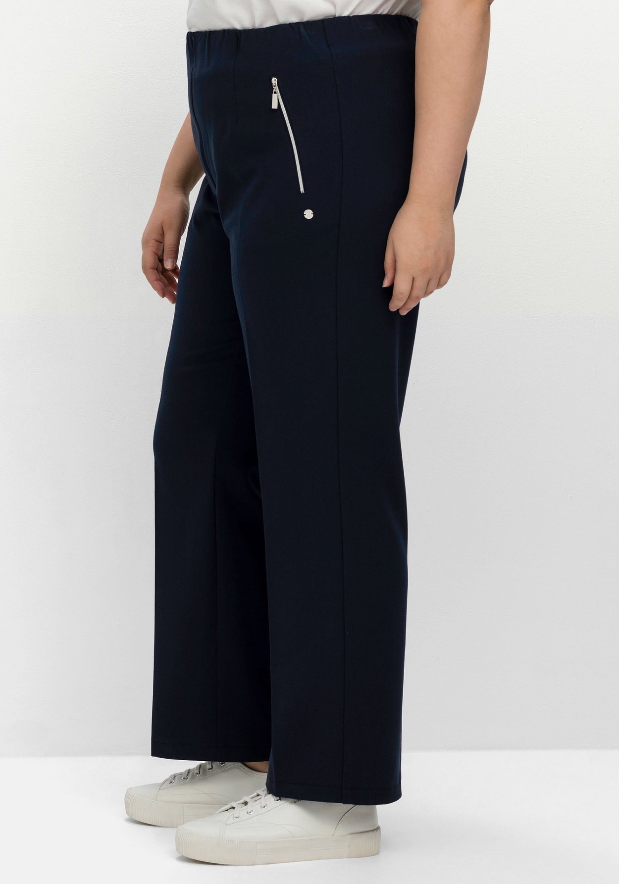 Sheego Stoffhose »Hose mit Bügelfalten und Schlupfbund«