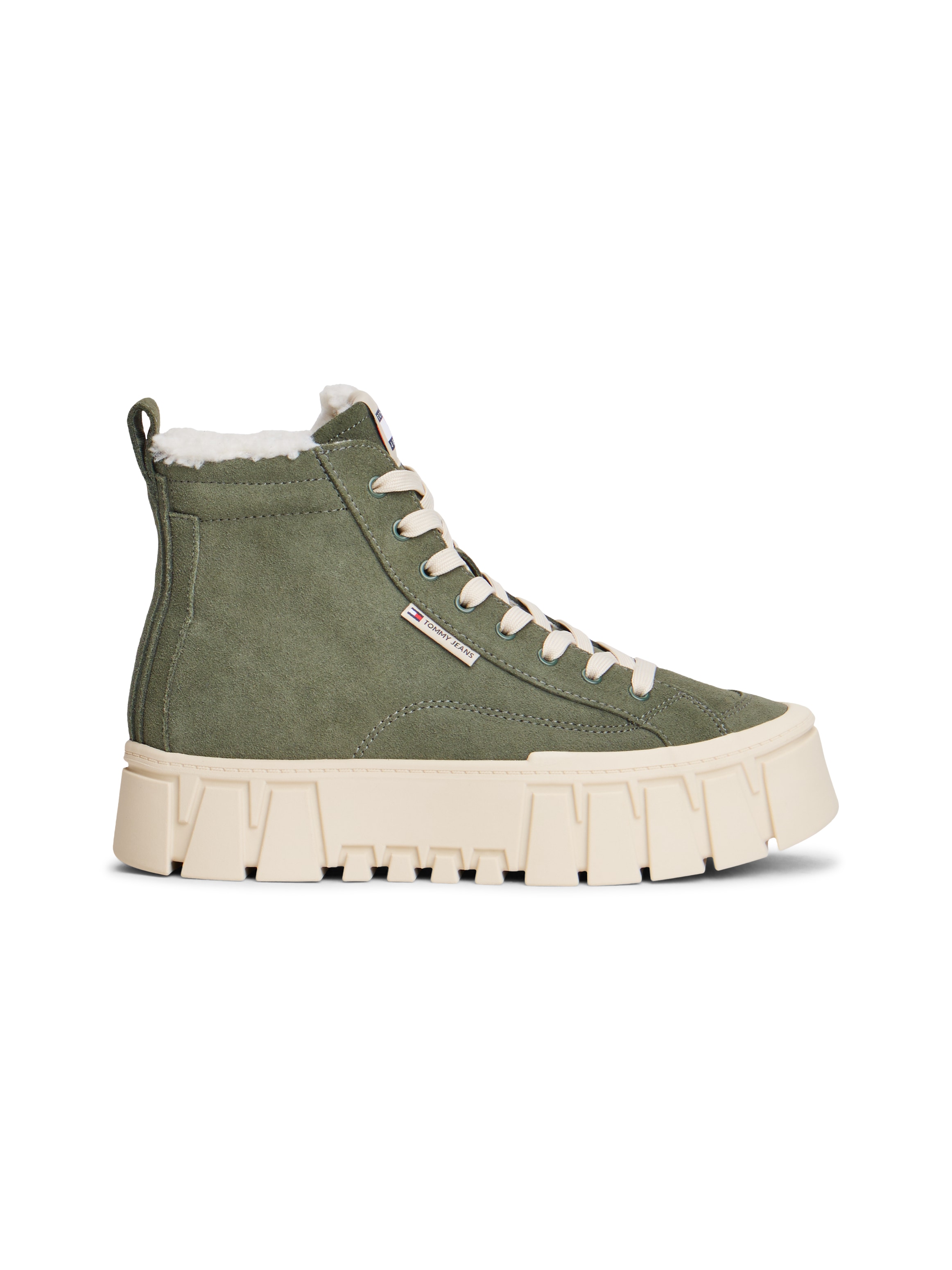 Tommy Jeans Winterboots »TJW VULC FLATFORM SUEDE WL«, Schnürboots, High Top-Sneaker mit markanter Plateausohle