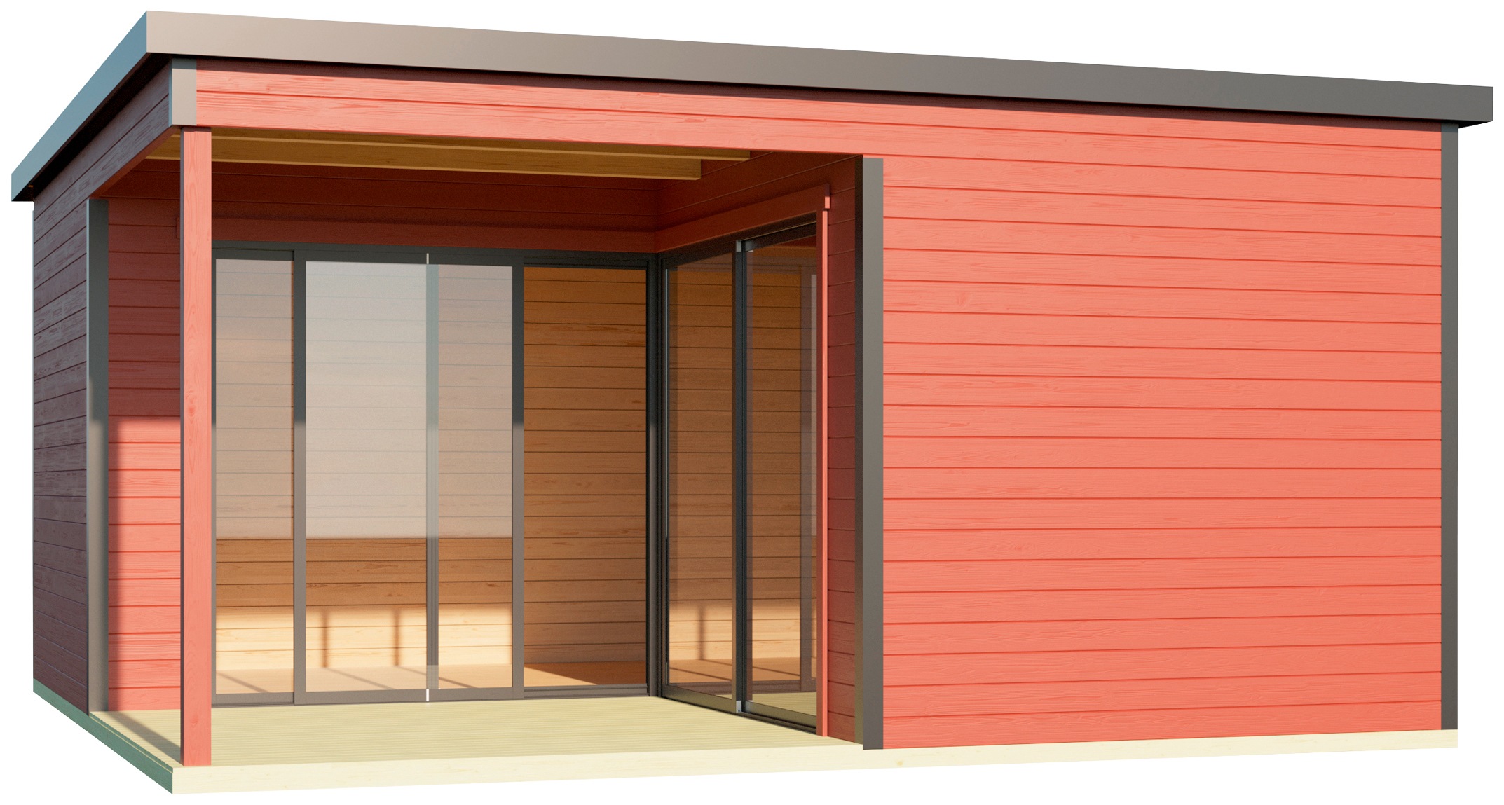LASITA MAJA Gartenhaus »DOMEO 6 LOGGIA SCHWEDENROT/ANTHRAZIT«, (Set), mit Überdachung,... kaufen