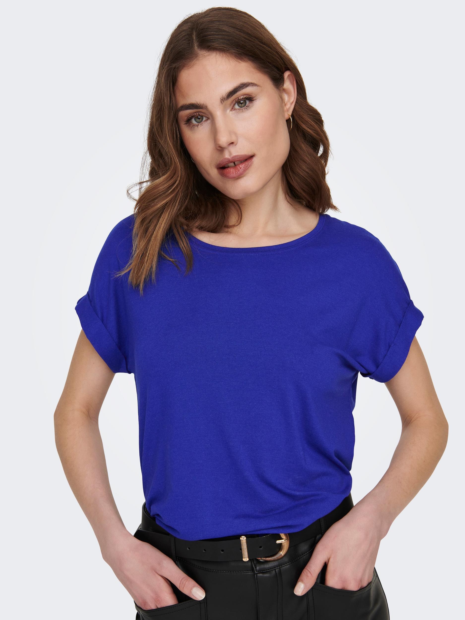 ONLY T-Shirt »ONLMOSTER S/S O-NECK TOP NOOS JRS«, mit Aufschlag am Arm