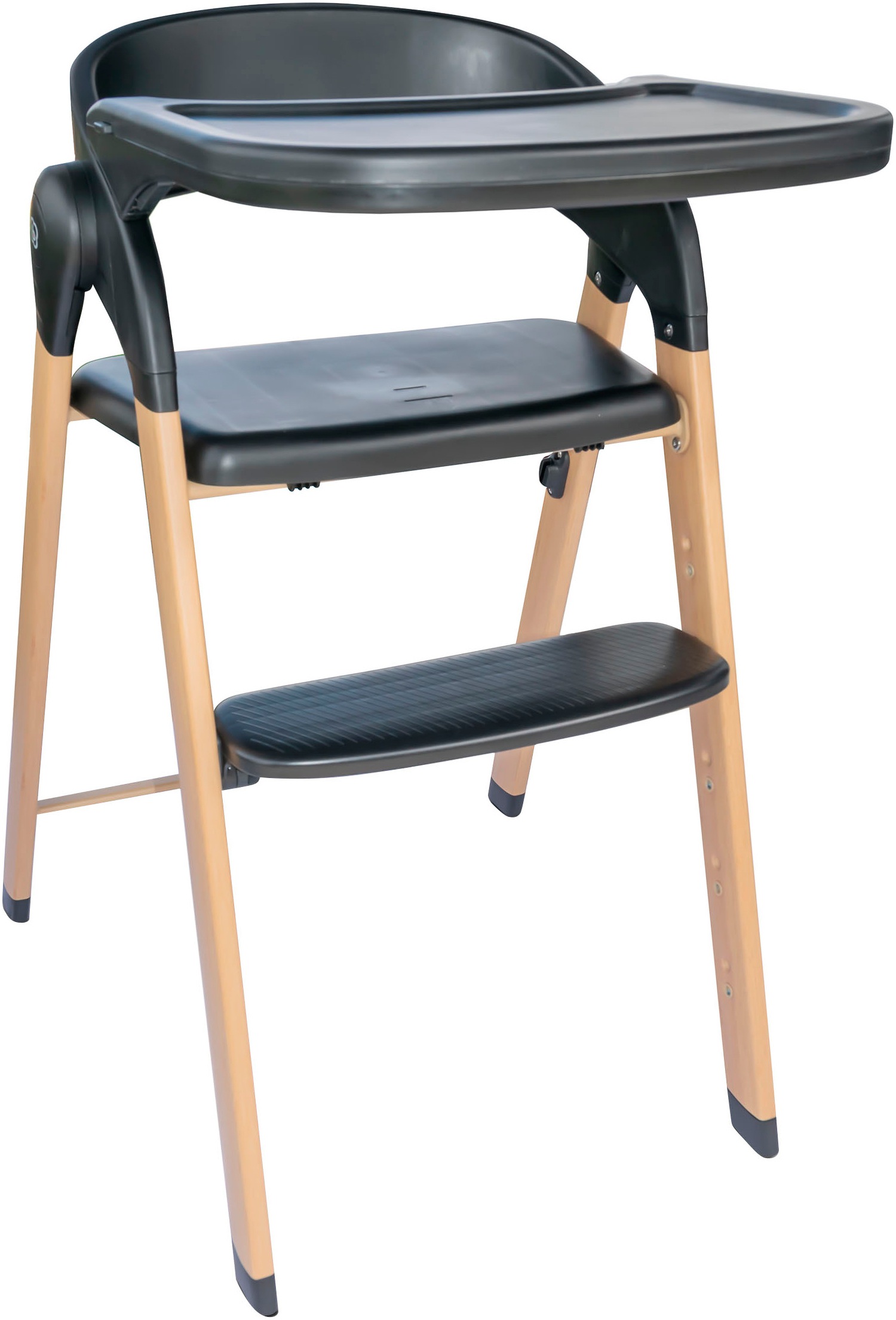 BabyGo Hochstuhl »Levels, black wood optic« () platzsparend zusammenklappbar