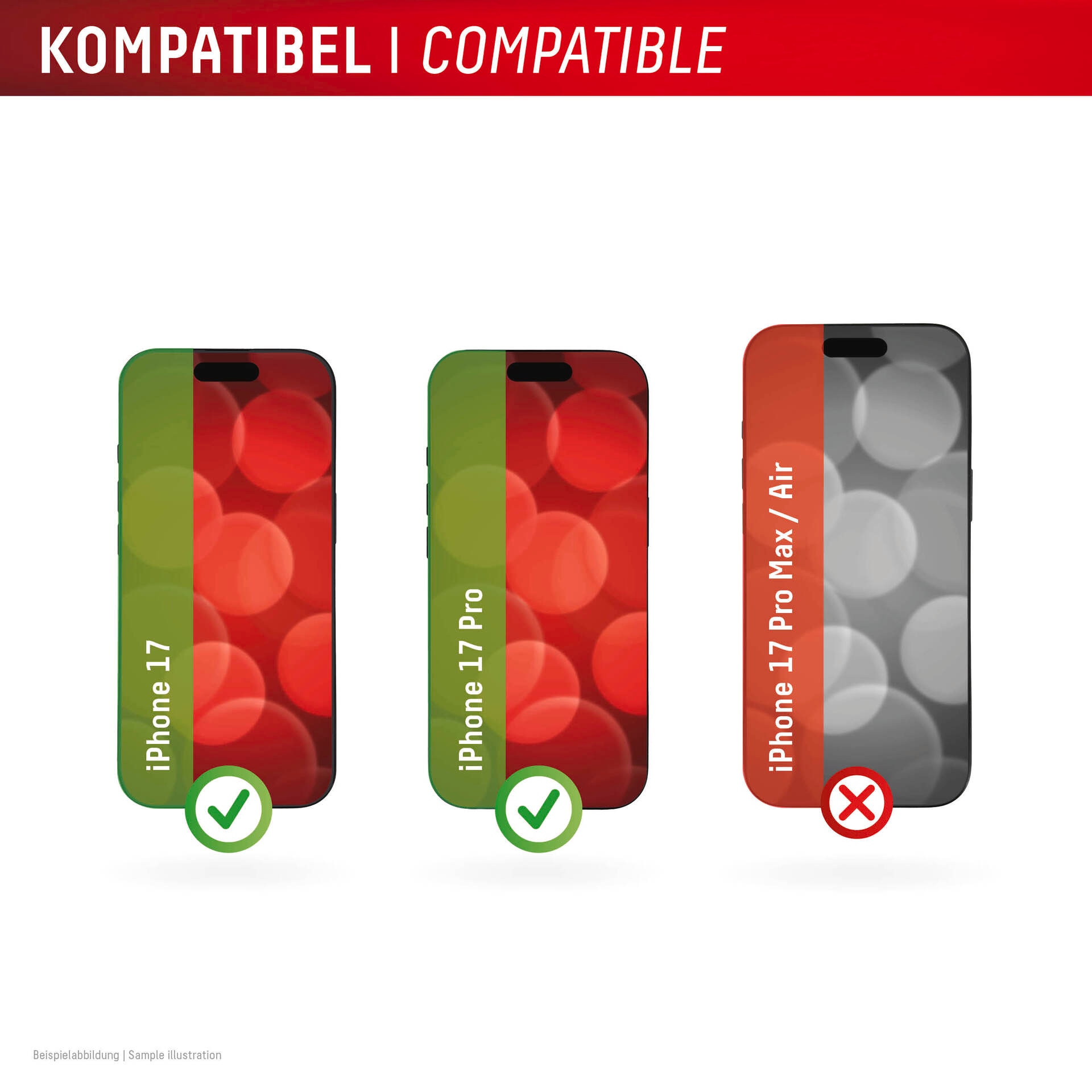 Displex Displayschutzglas »Smart Glass Screen Protector« für Apple iPhone 17;Apple iPhone 17 Pro Displayschutzfolie, Schutzfolie, Bildschirmschutz, kratz- & stoßfest