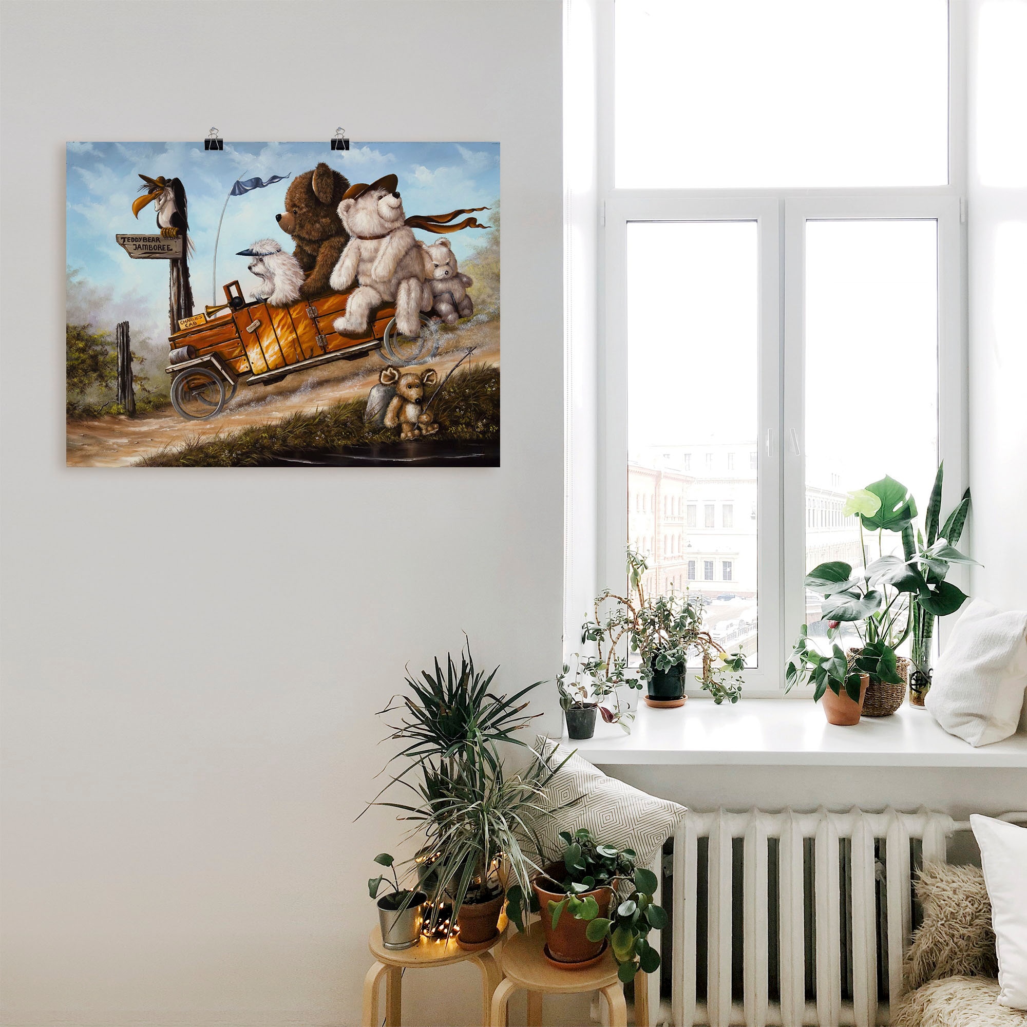 Artland Wandbild »Reisendes Kinderspielzeug«, Spielzeuge, (1 St.), als Leinwandbild, Poster in verschied. Größen