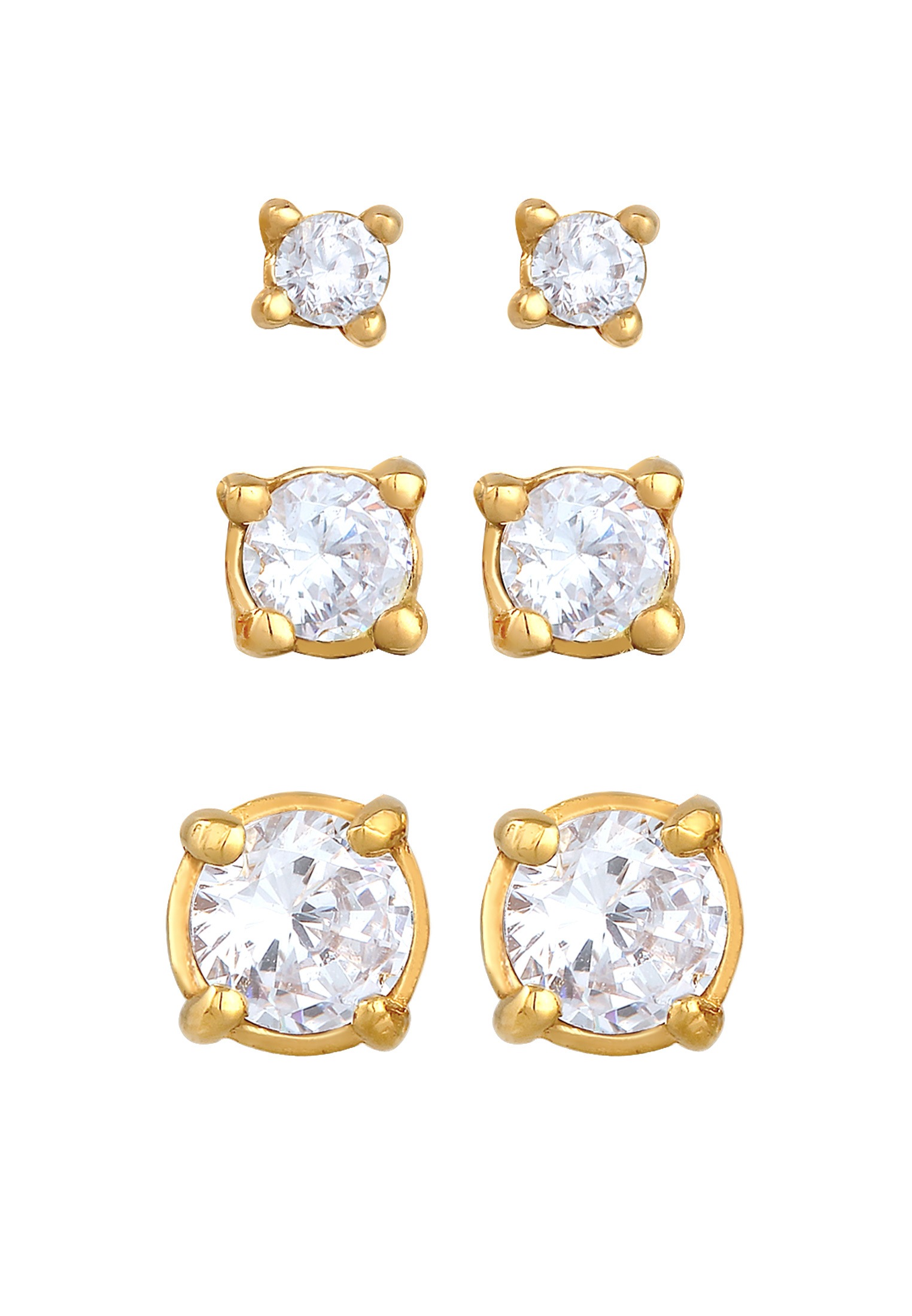 Elli Ohrstecker-Set »Ohrringe Elli Ohrringe Stecker Zirkonia Basic 3er Set 925 Silber«