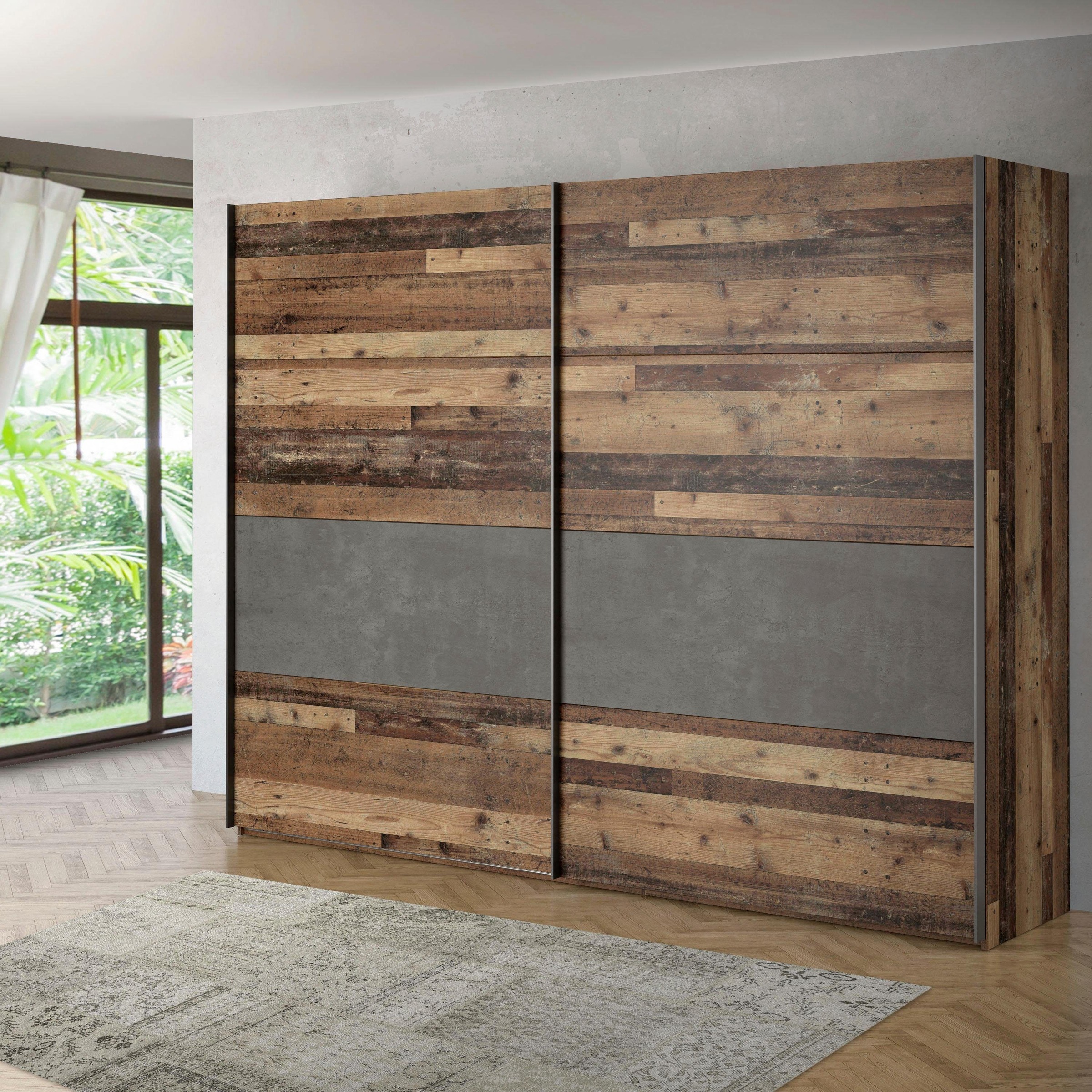 Forte Schwebetürenschrank »Clif« in grau, Größe B/H/T: 270 cm x 211 cm x 61 cm