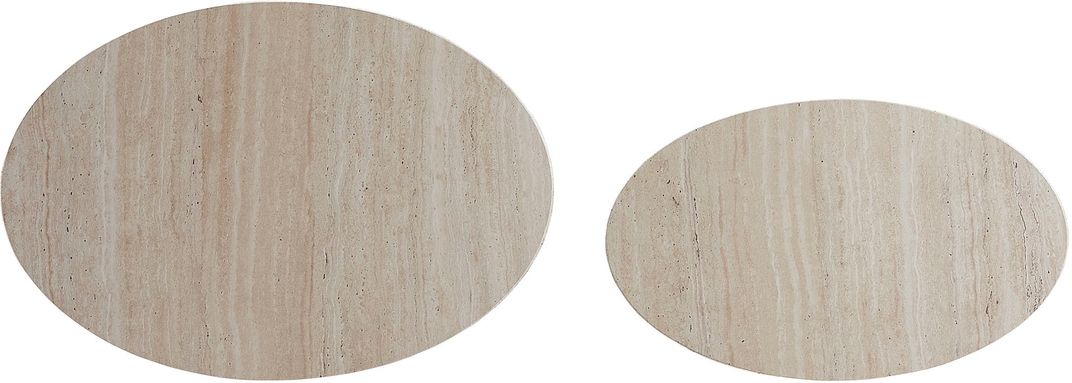 SalesFever Couchtisch »Almeria Beistelltisch«, (Set, 2 St., 2er Set), oval, in Travertinoptik