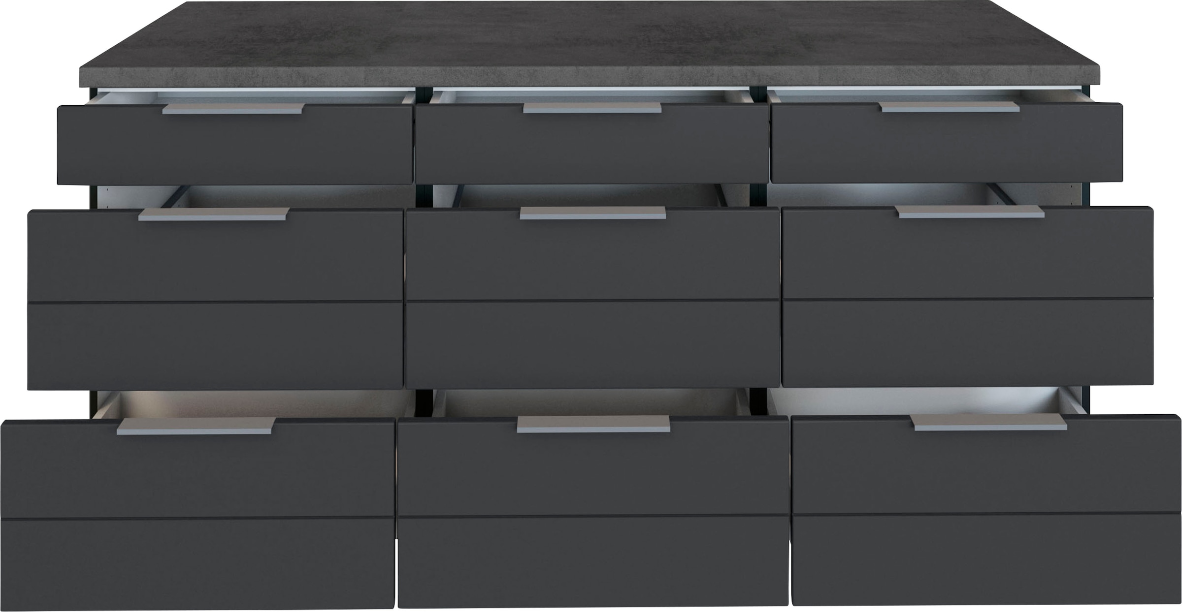 KOCHSTATION Unterschrank »KS-Luhe« 180 cm breit, für viel Stauraum, MDF-Fronten mit waagerechter Lisene