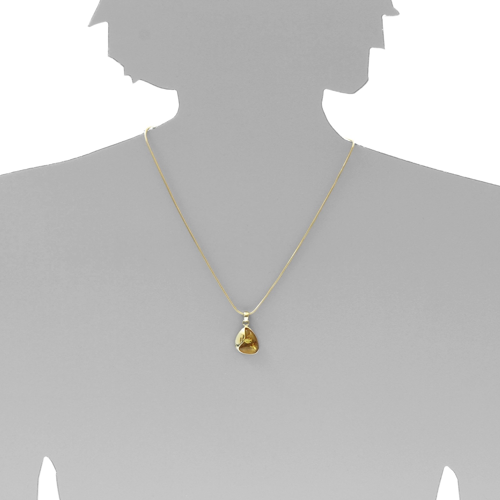 OSTSEE-SCHMUCK Kette und Anhänger Set »- Jeska 28 mm - Gold 333/000 - Bernstein«