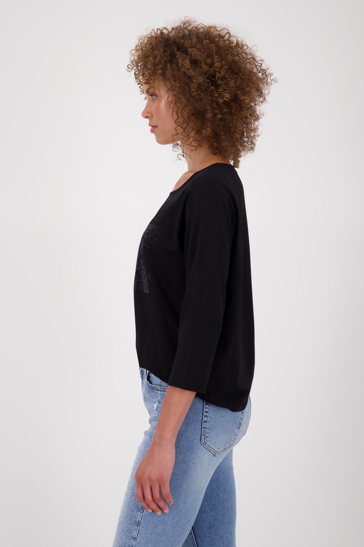 Monari Langarmshirt »Shirt Basic Schmuck«, Mit Schmuckdetails