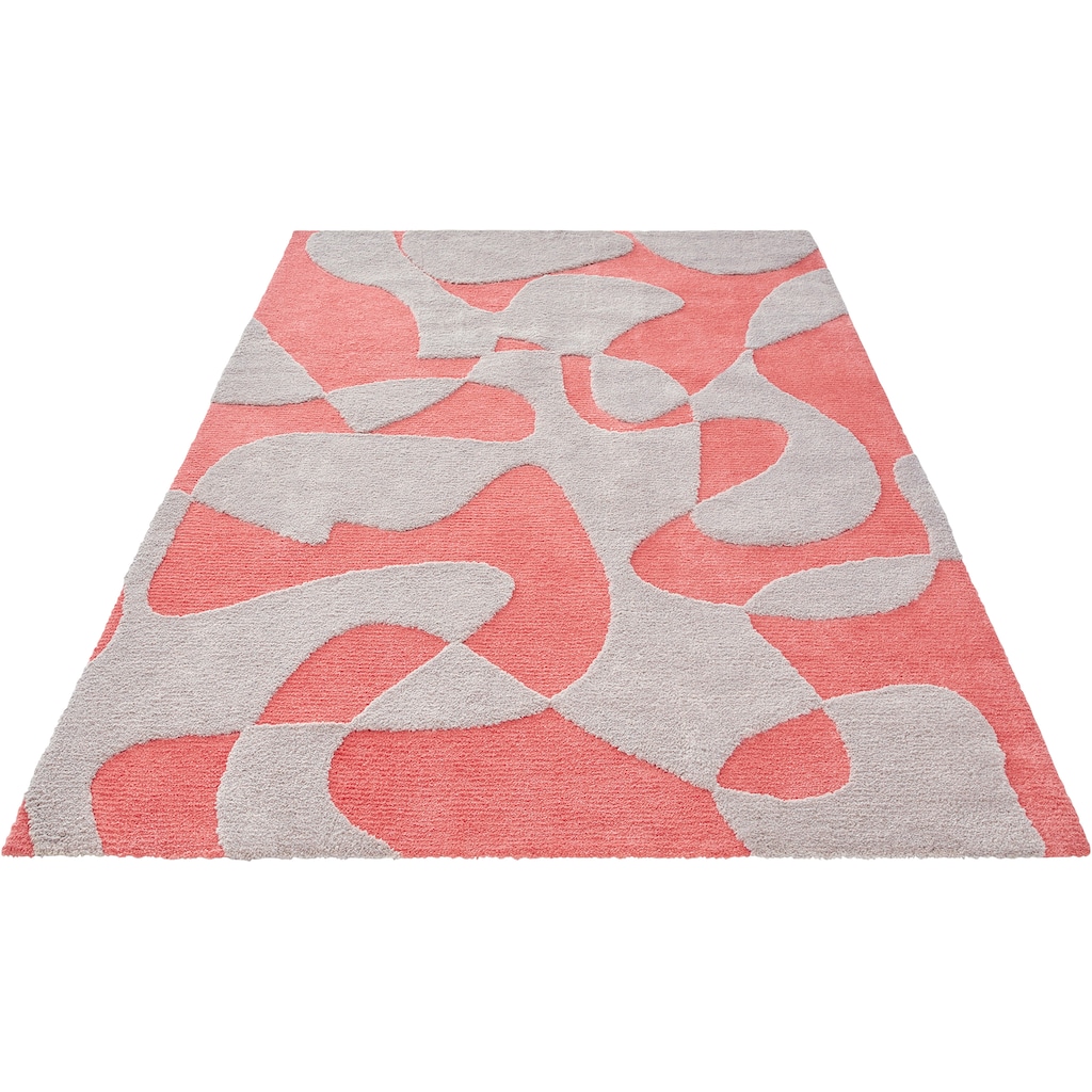 Guido Maria Kretschmer Home&Living Teppich »Liven, Hoch-Tief-Struktur Teppiche, modernes Muster, moderne Farben«, rechteckig