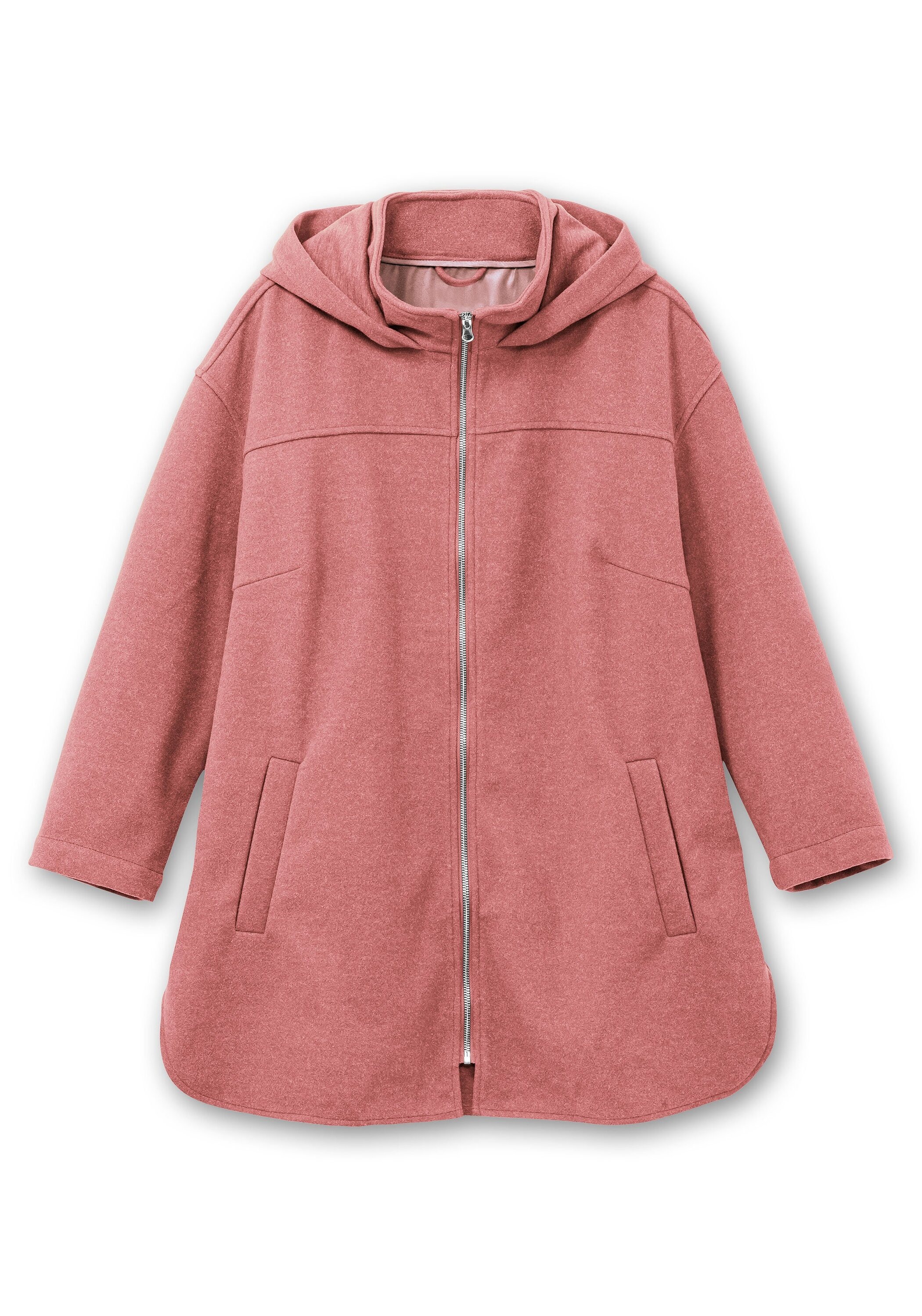 Sheego Langjacke »Kapuzenjacke mit Stehkragen und überschnittenen Schultern«