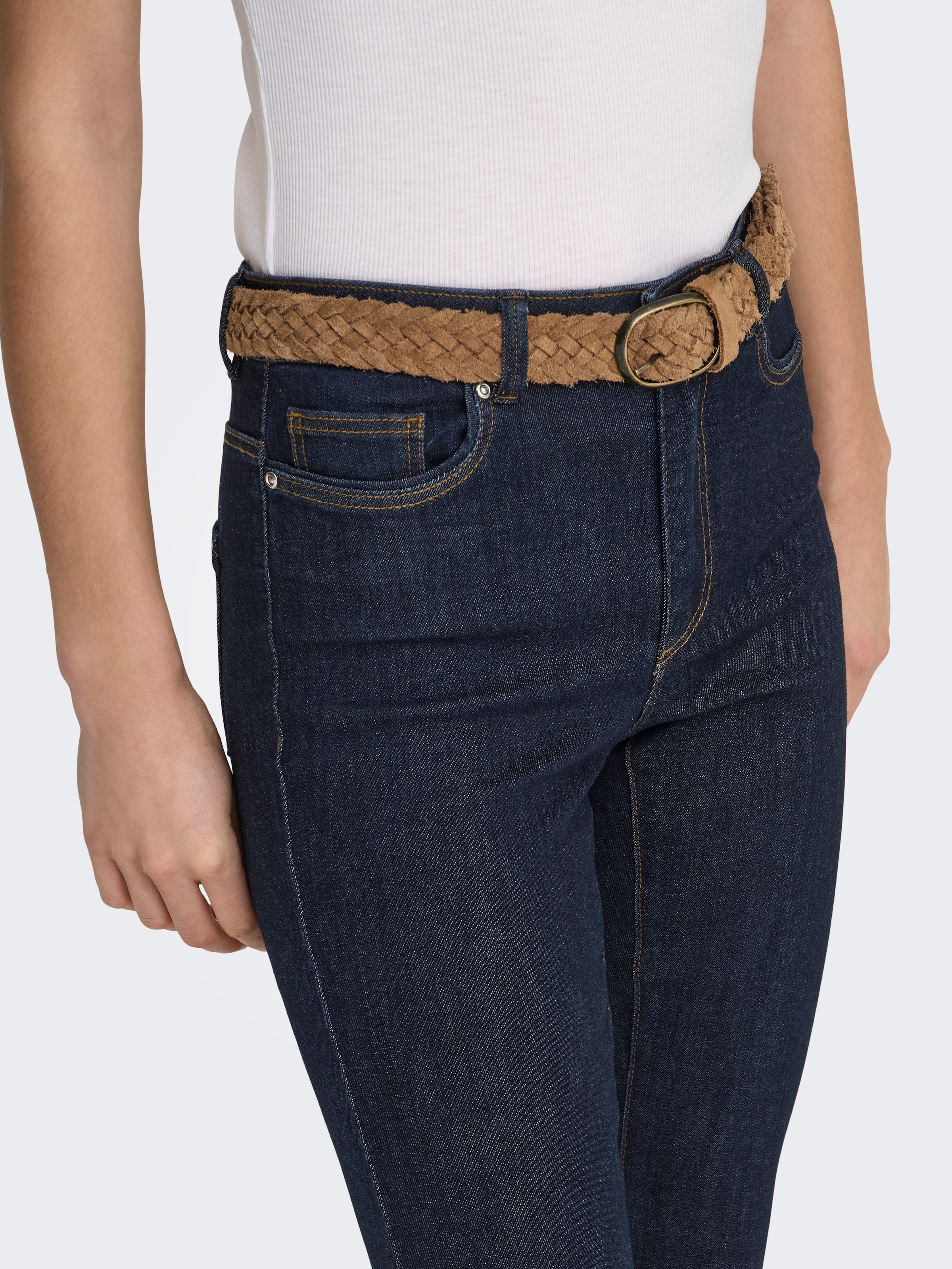 ONLY Bootcut-Jeans »ONLWAUW LIFE HW FLARED RINSE DNM« Materialmix, bootcut fit