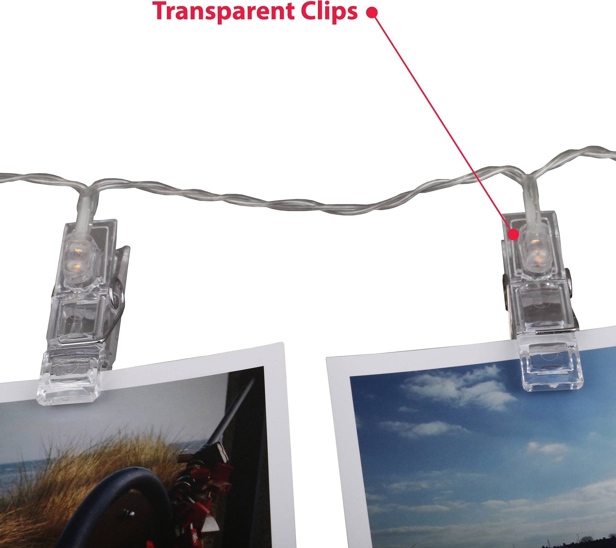 B.K.Licht LED-Lichterkette »Rana«, 5m LED Fotolichterkette Stimmungsbeleuchtung mit 40 Photo-Clips