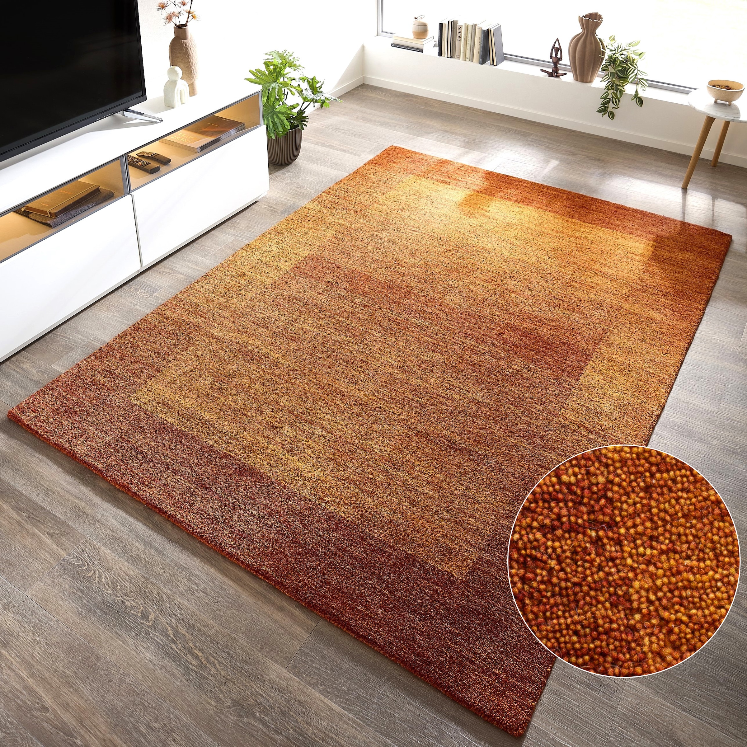 THEKO Wollteppich »Gabbeh Super, Handweb, auch als Läufer erhältlich reine Wolle,« rechteckig 9 mm Höhe Schlafzimmer, Wohnzimmer, Esszimmer, auch als Bettumrandung