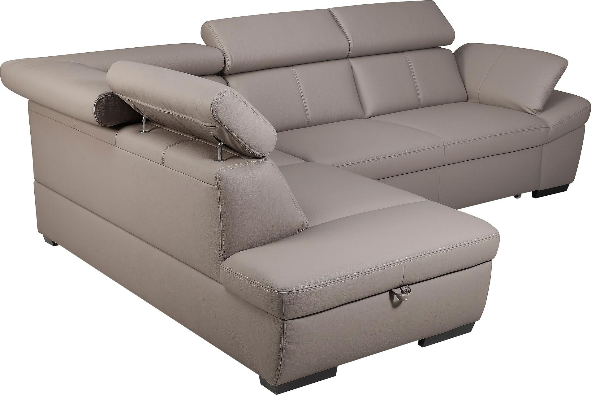 exxpo - sofa fashion Ecksofa »Salerno, klassisch modernes Funktionssofa, hoher Sitzkomfort, L-Form«, inkl. Kopf- und Armteilverstellung, wahlweise mit Bettfunktion