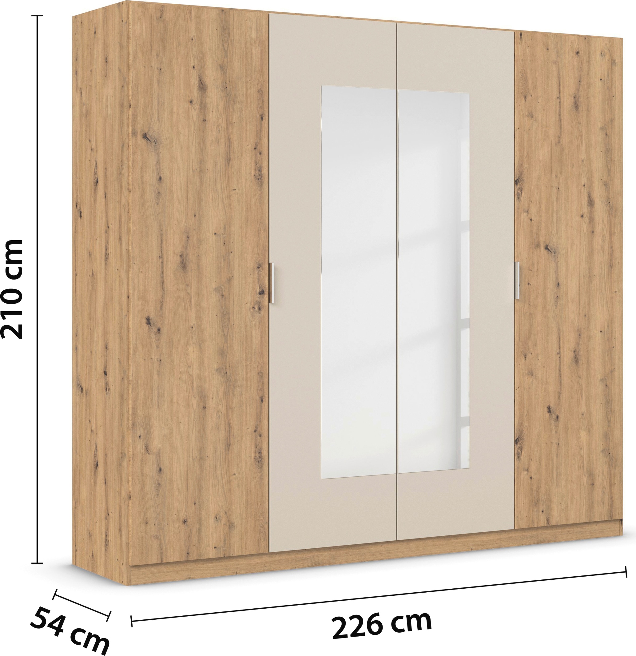 rauch Schlafzimmer-Set »Monza«, mit Drehtürenschrank Breite 226 cm, Bettanlage in 2 Breiten