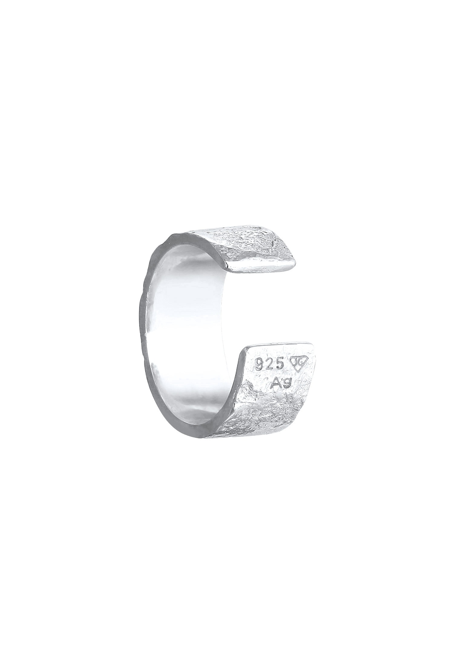 Kuzzoi Paar Ohrklemmen »Ohrringe Earcuff Gehämmert Single 925 Sterling Silber«