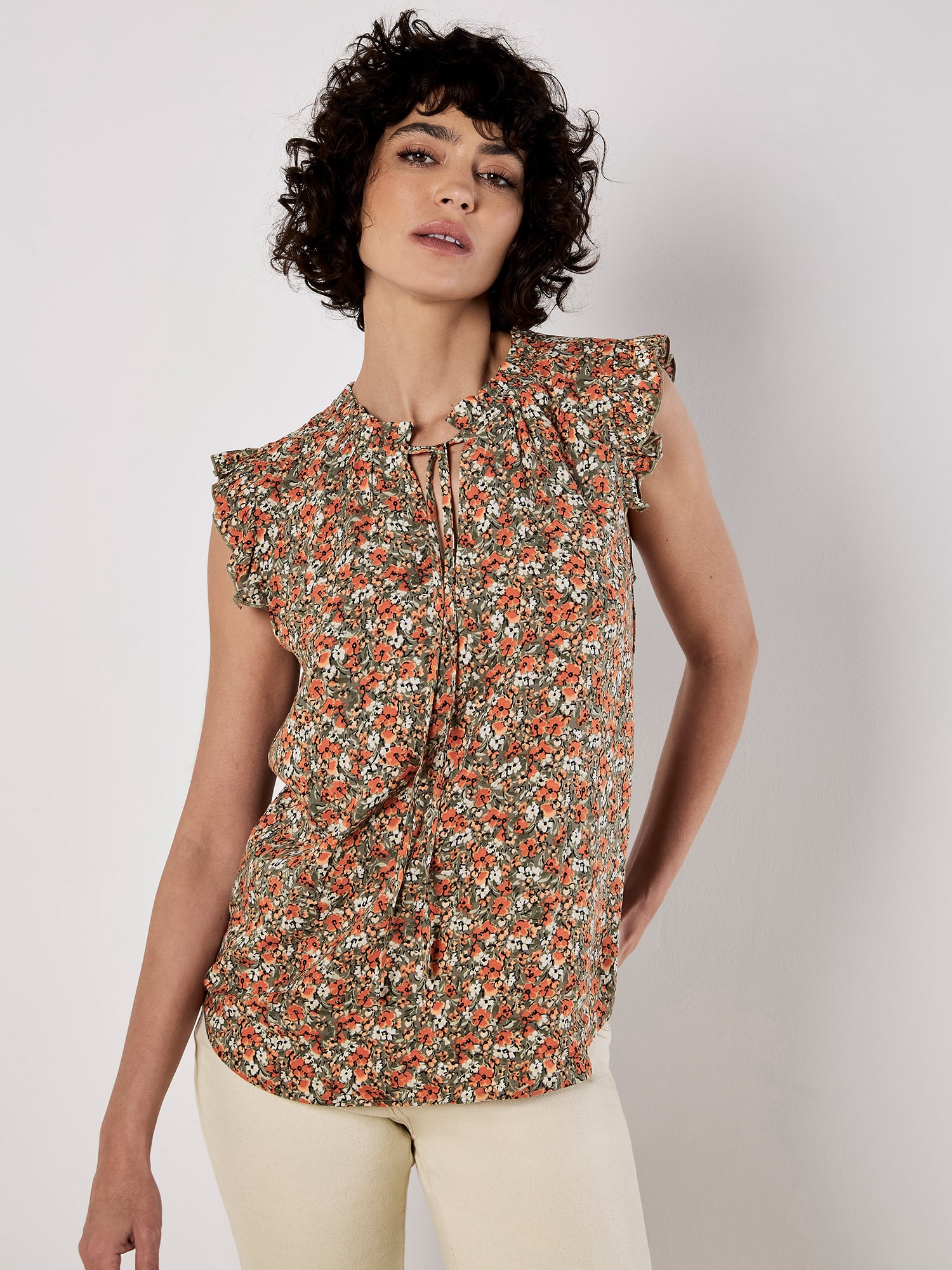 Apricot Druckbluse »Bluse« mit Rüschensaum