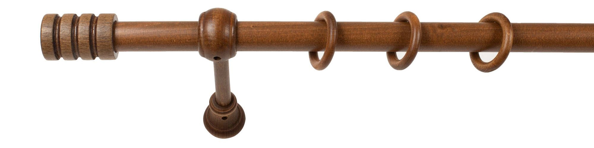 SN DECO GROUP Gardinenstange »Pisa« 1 läufig-läufig Fixmaß 28 mm, Holz, verschiedene Längen und Farben, Komplettset