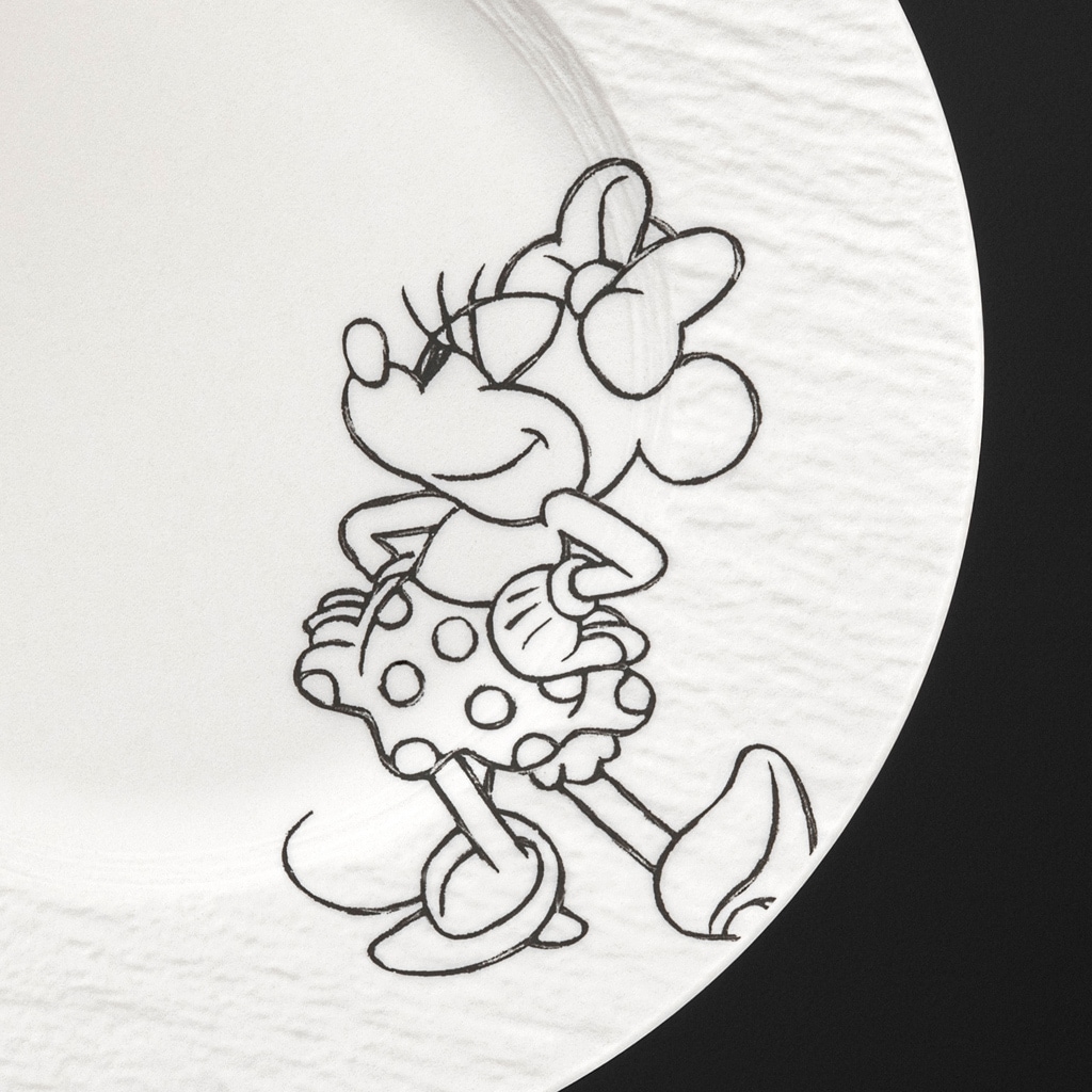 Villeroy & Boch Geschirr-Set »Frühstücks-Set Manufacture Rock - Mickey Mouse 8er Set schwarz-weiß« Spülmaschinenfest, Mikrowellensicher