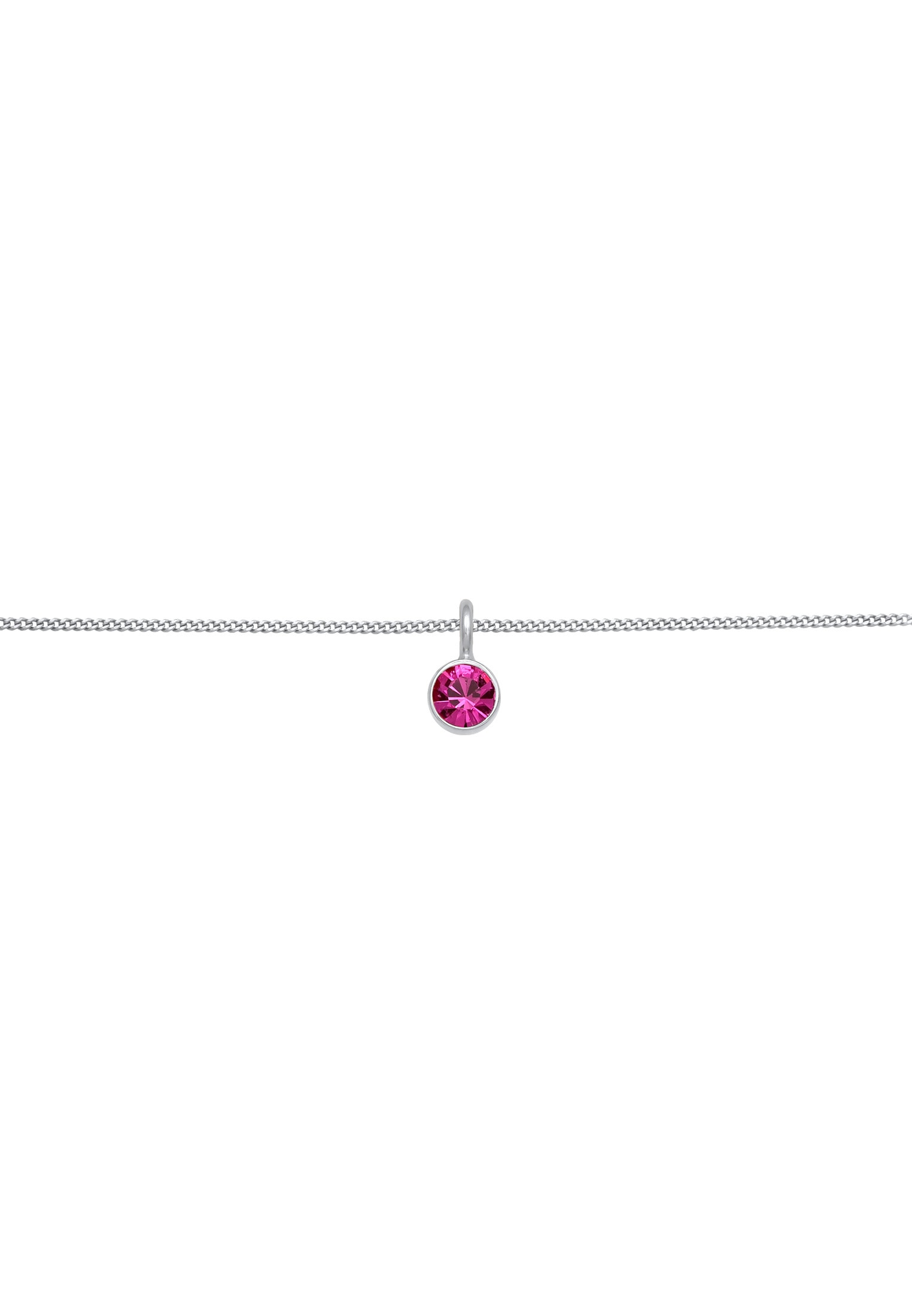 Elli Choker »Halskette Kristall Solitär Pink 925 Silber«