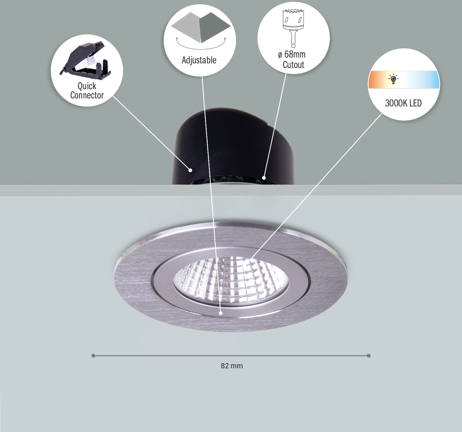 Paco Home Einbauleuchte »Rita«, LED Einbaustrahler Schwenkbar LED Strahler Spotlight Flach dimmbar