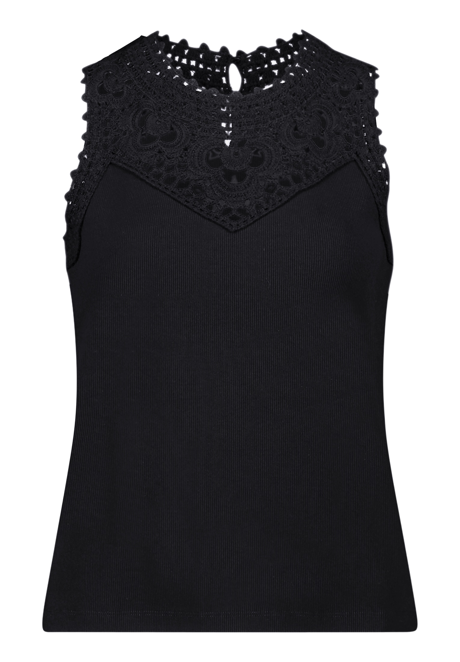 Betty&Co Stricktop »Patchwork-Shirt ohne Arm«