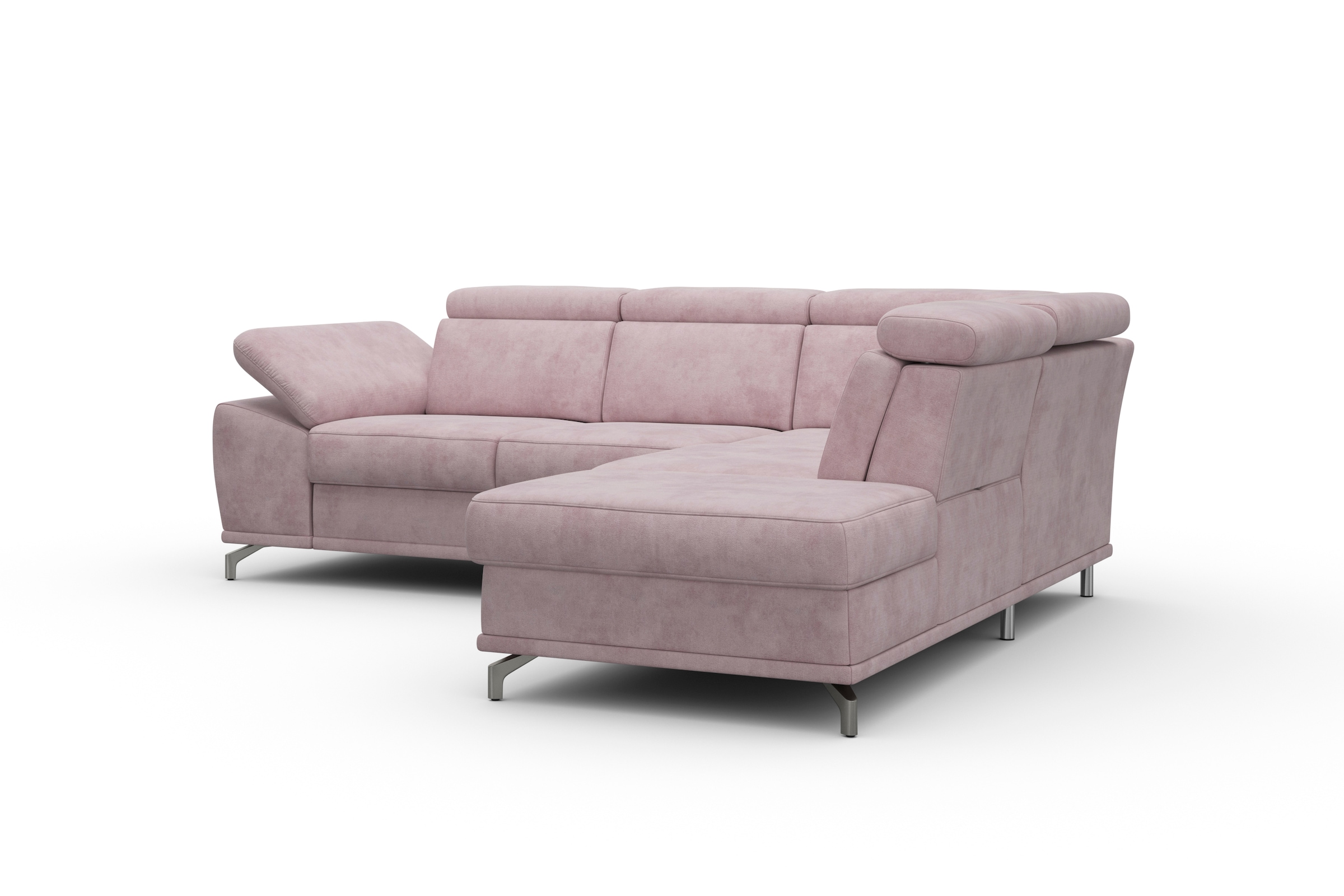 sit&more Ecksofa »Cabrio L-Form, mit Sitztiefenverstellung, Arm- und Kopfteilverstellung«, 3 Nierenkissen, Federkern, optional Bettfunktion und Stauraum