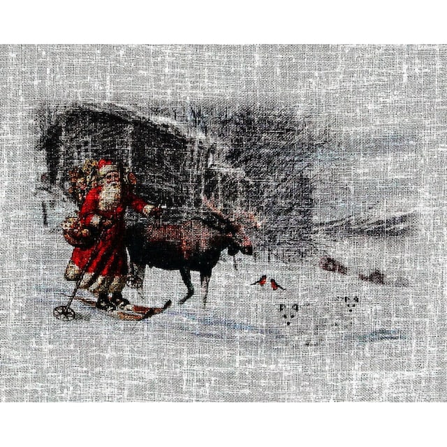 HOSSNER - ART OF HOME DECO Scheibengardine »Weihnachtsmann«, (1 St.),  Landhaus-Look online bei OTTO