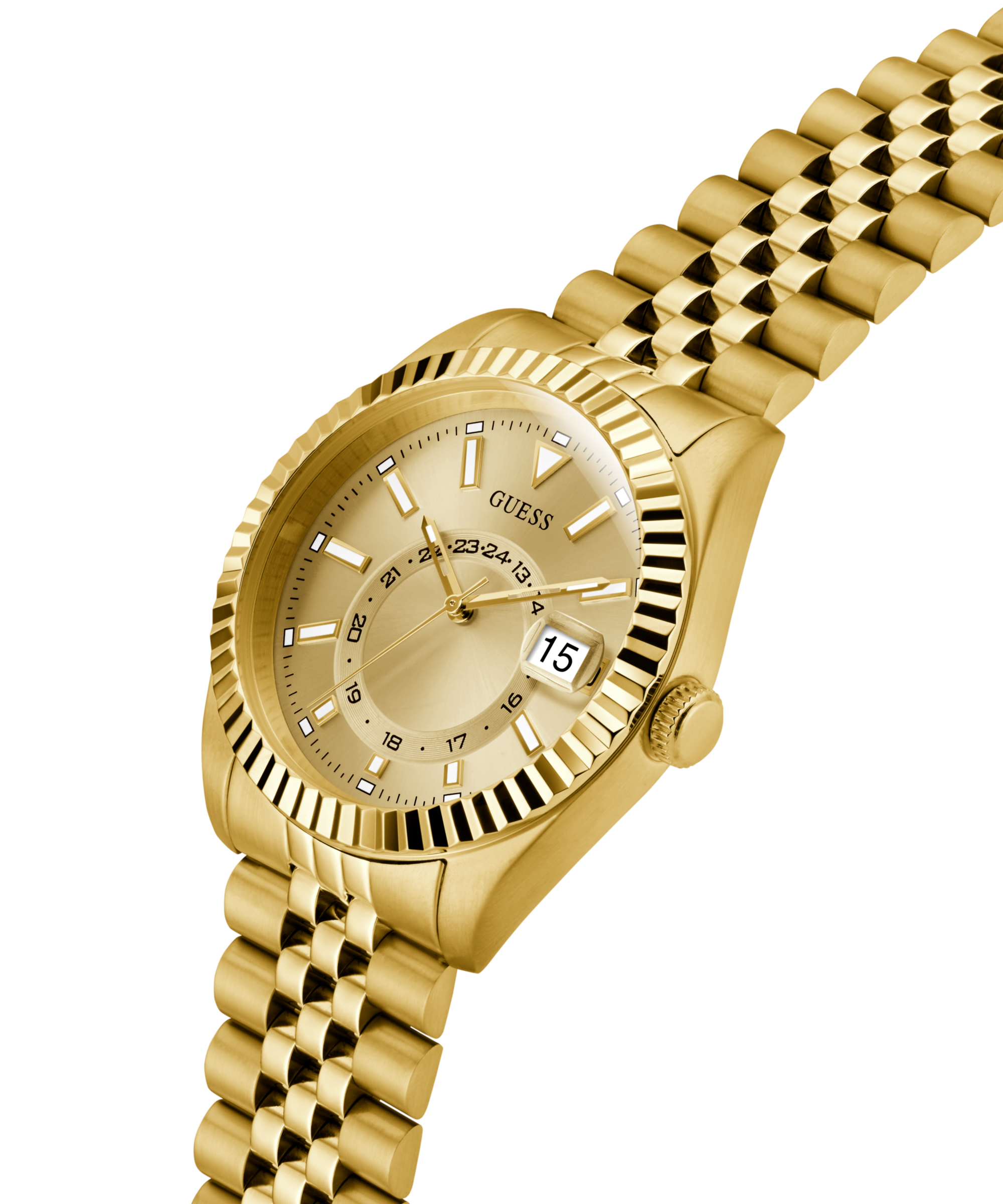 Guess Quarzuhr »JADEN« Armbanduhr, Herrenuhr, Edelstahlarmband, Datum