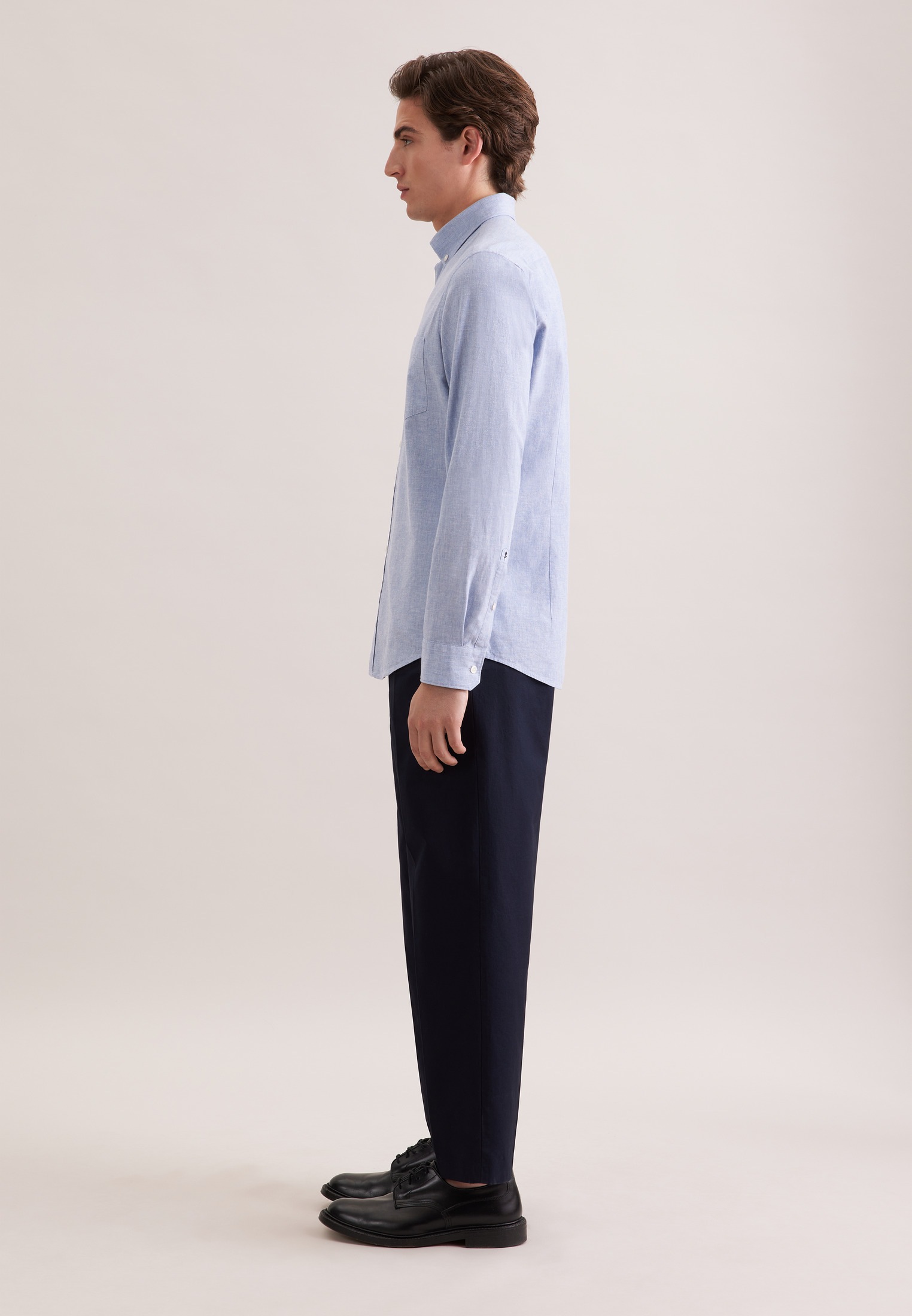 seidensticker Leinenhemd Slim 1/1 Button-Down-Kragen Uni