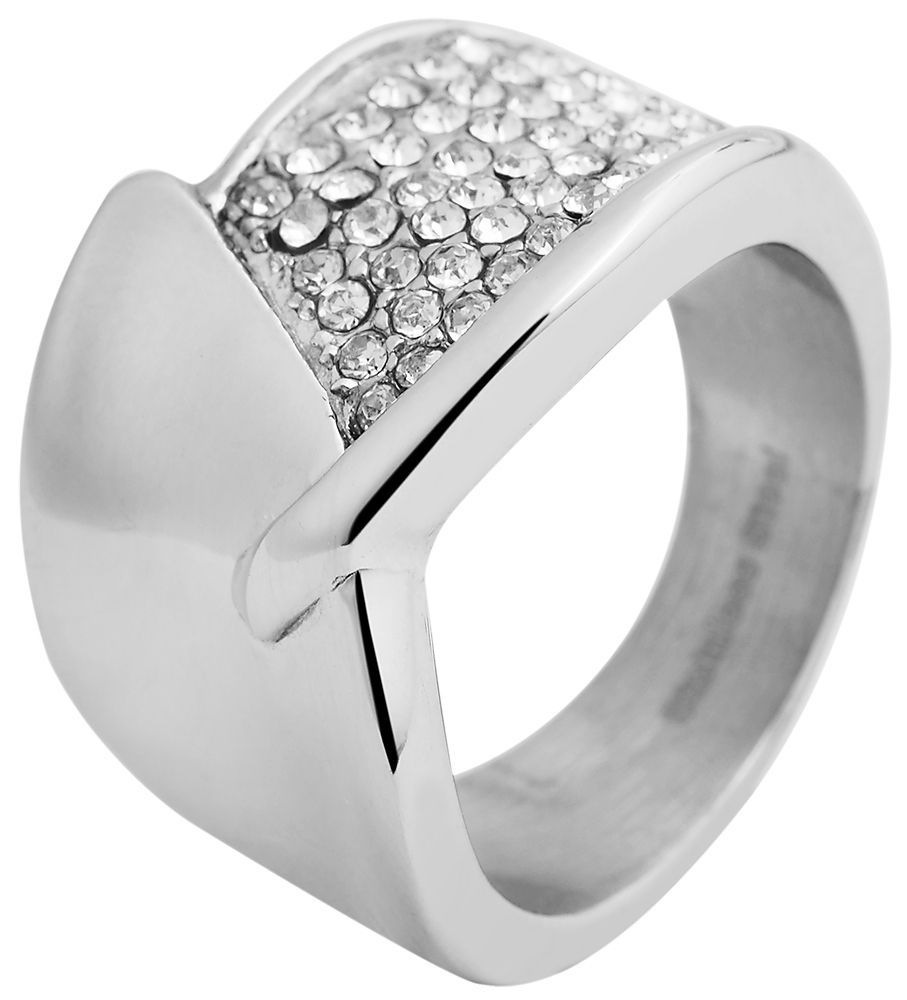 Adelia´s Fingerring »Damen Ring aus Edelstahl mit Strass Steinchen«