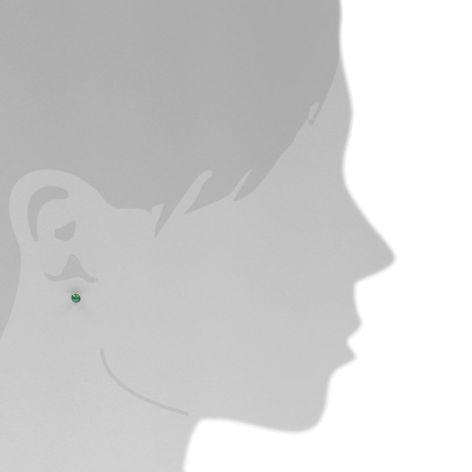 OSTSEE-SCHMUCK Paar Ohrstecker »- Classic 4 mm - Gold 333/000 - Malachit«