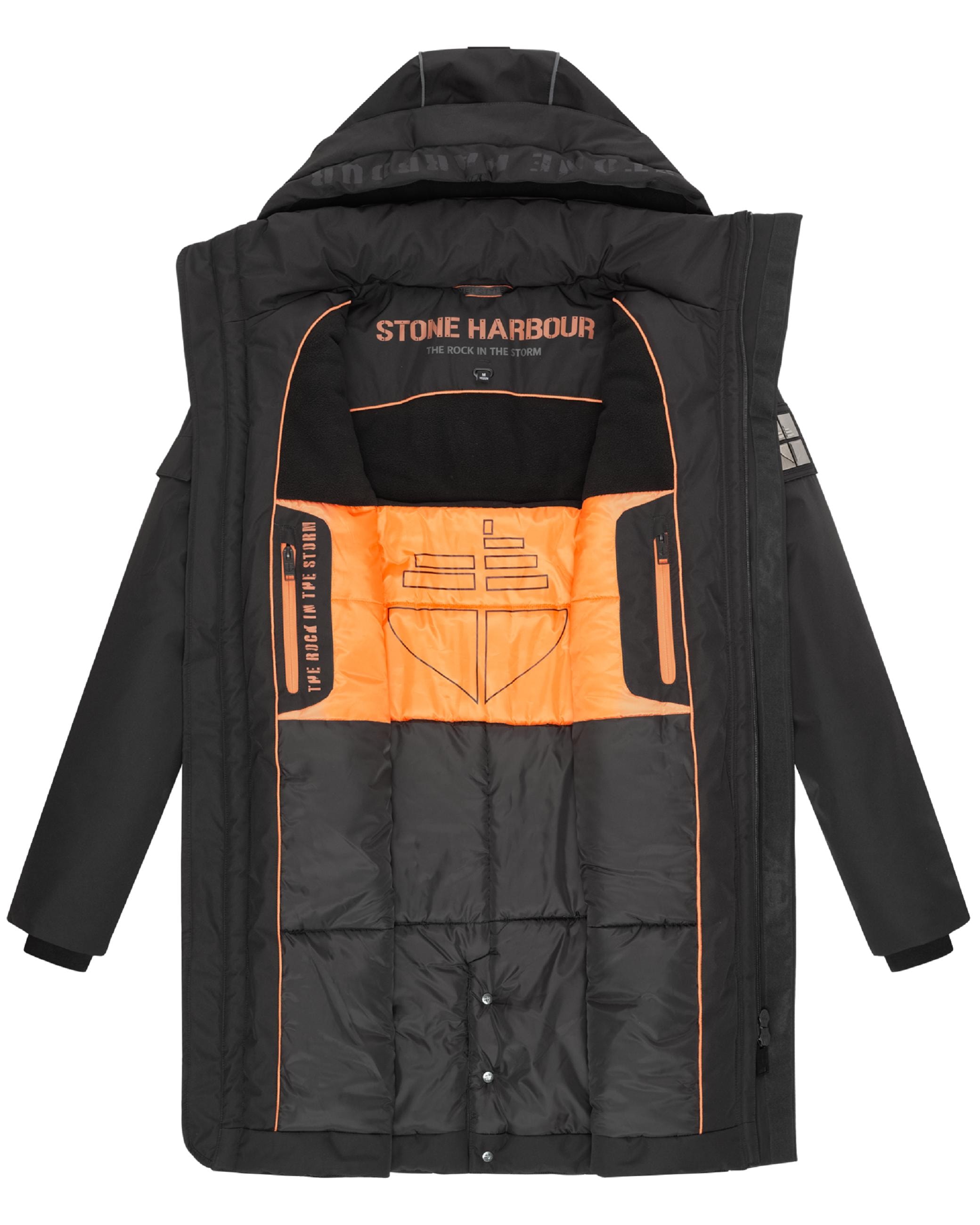 Stone Harbour Regenmantel »Wintermantel Xandroo XX«, Lange, wasserdichte Herren Regenjacke mit Kapuze