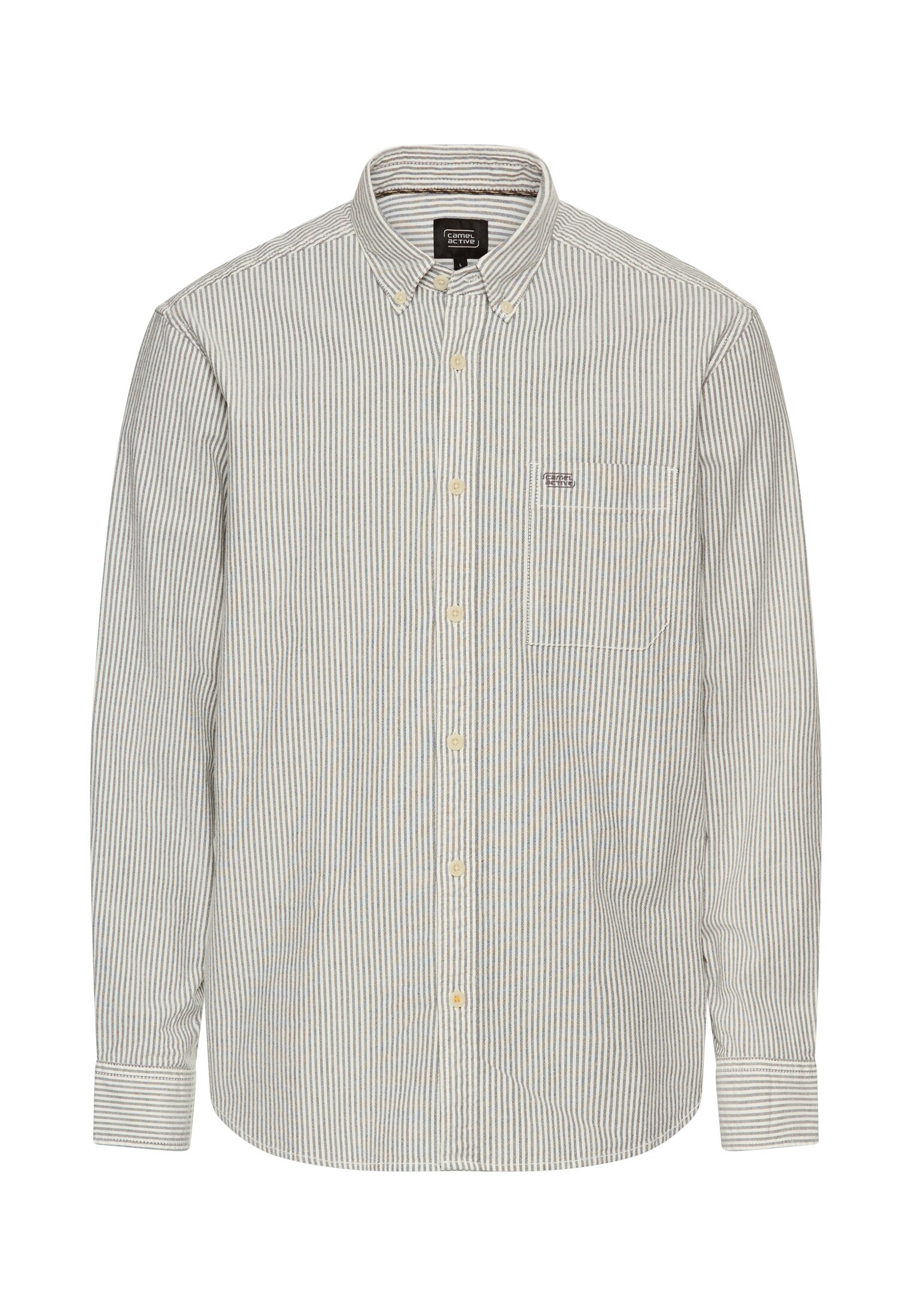 Camel Active Herren Langarmhemd mit Logo Stickerei, Größe L