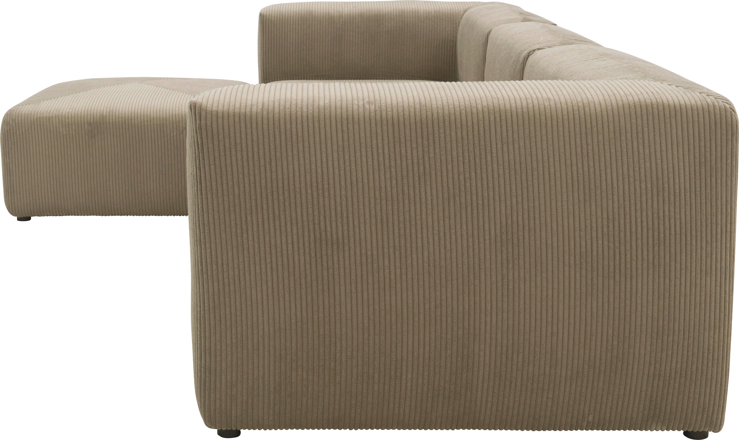 RAUM.ID Ecksofa »Gerrid L-Form« Cord-Bezug, Modulsofa, bestehend aus Eck- und Mittelelement + Hocker