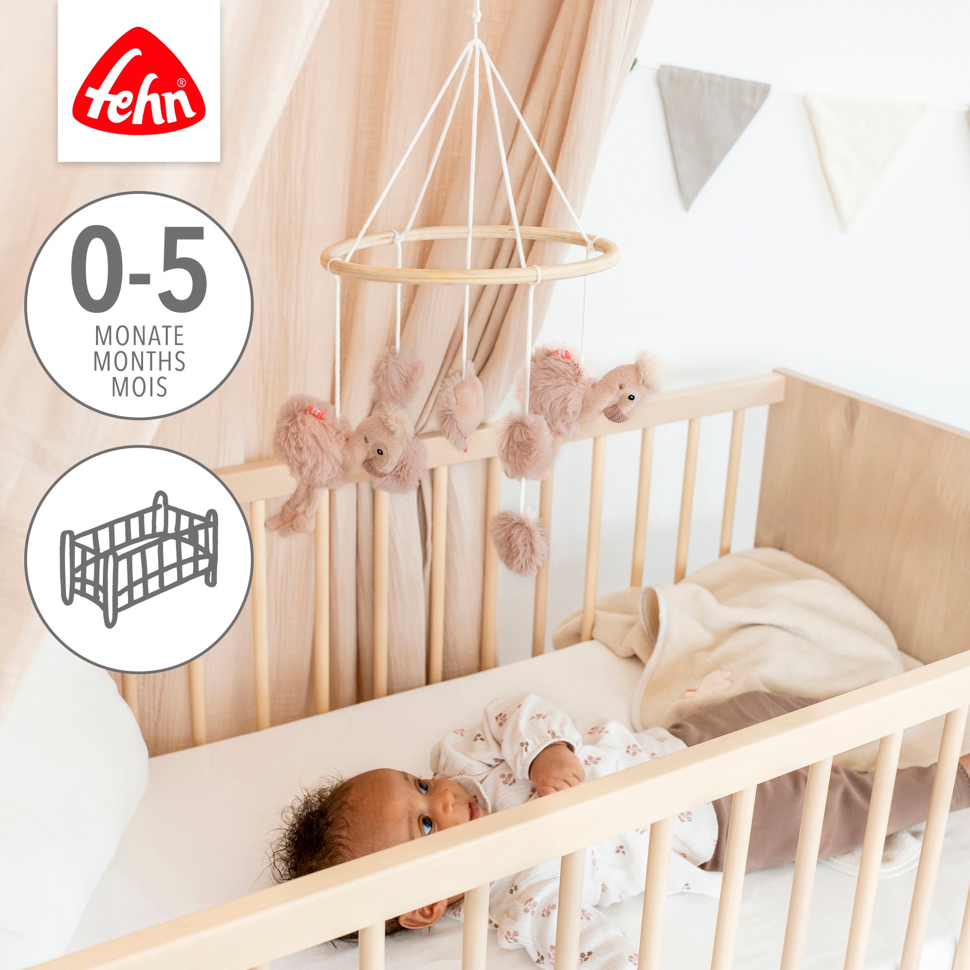 Fehn Mobile »Lazy, Crazy & Pink, Holz-Mobile Flamingo«