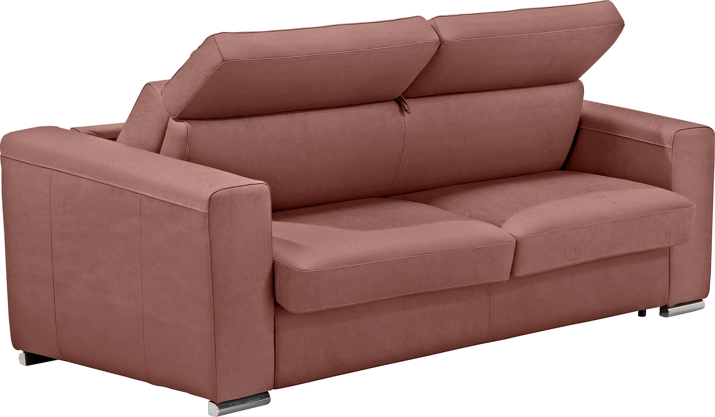 Egoitaliano Schlafsofa »Cabiria, Design und super Sitz- und Liegekomfort«, Sofa inkl. Schlaffunktion, Kopfteile verstellbar, mit Metallfüßen