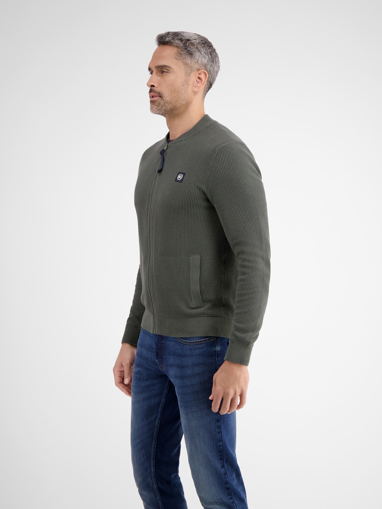 LERROS Strickjacke »LERROS Strickjacke im College-Stil, flachgestrickt«