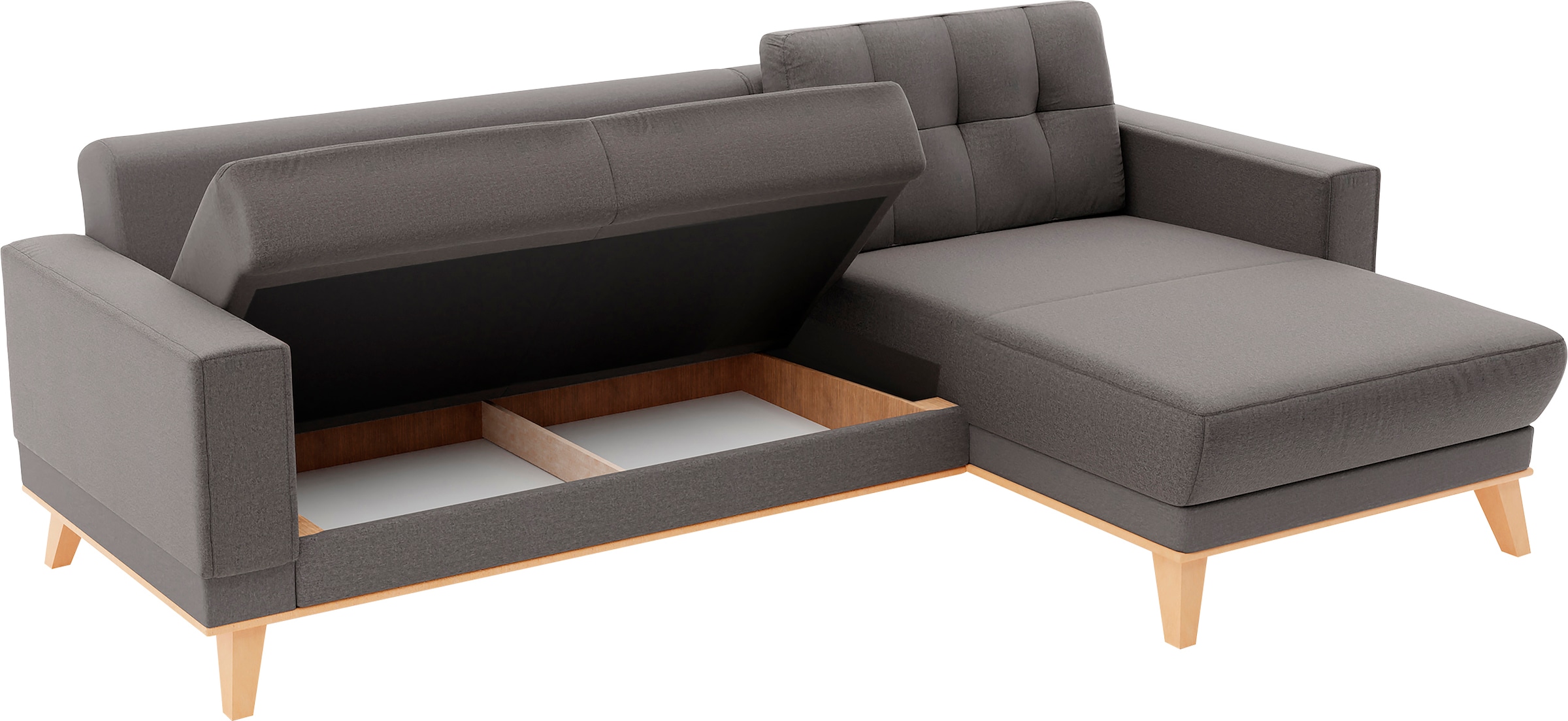 sit&more Ecksofa »Lavida L-Form«, wahlweise mit Kippfunktion und Bettkasten